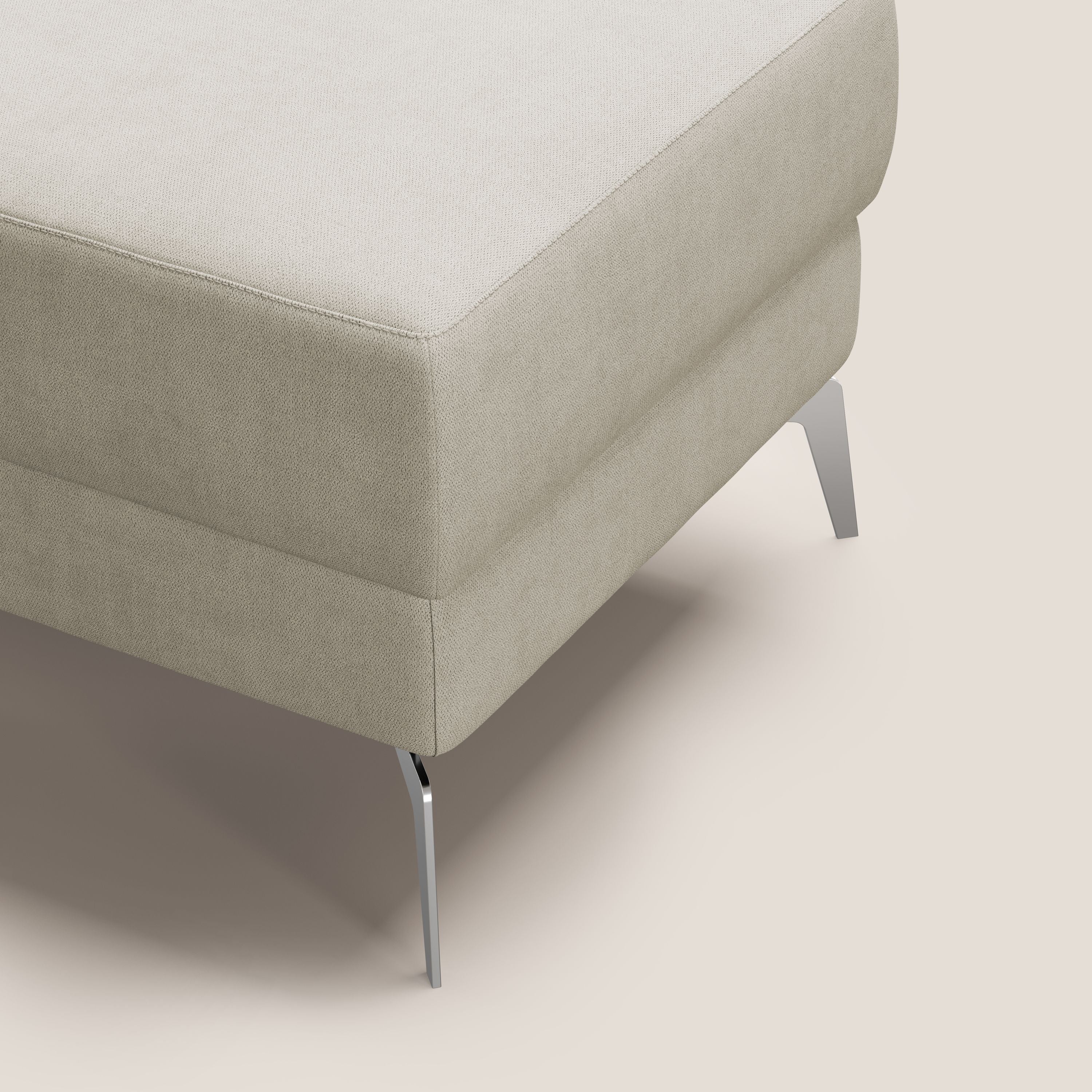 Star Pouf con piedini alti in tessuto impermeabile T02 panna - divani.store