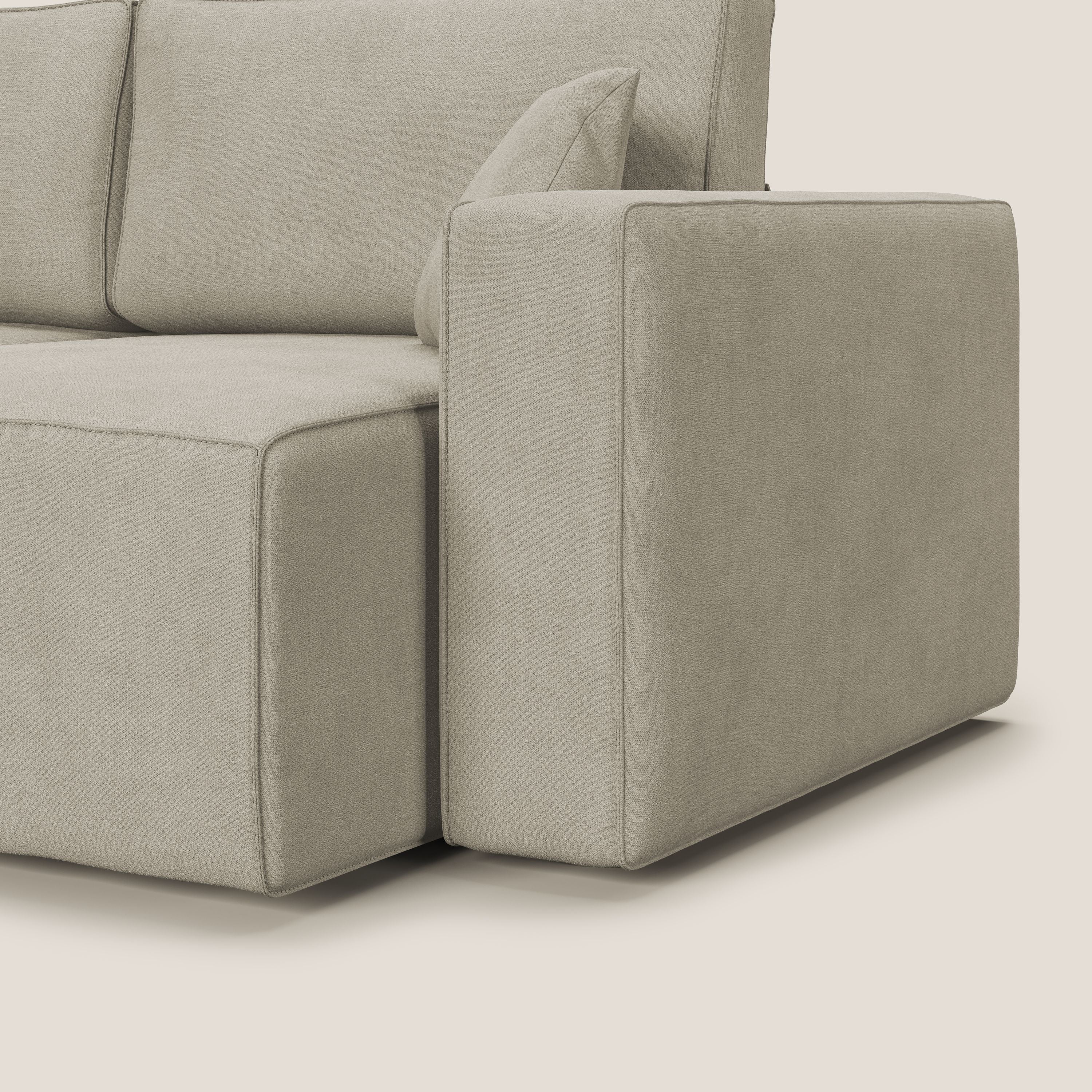 Morfeo divano con sedute estraibili in morbido tessuto impermeabile T02 panna - divani.store