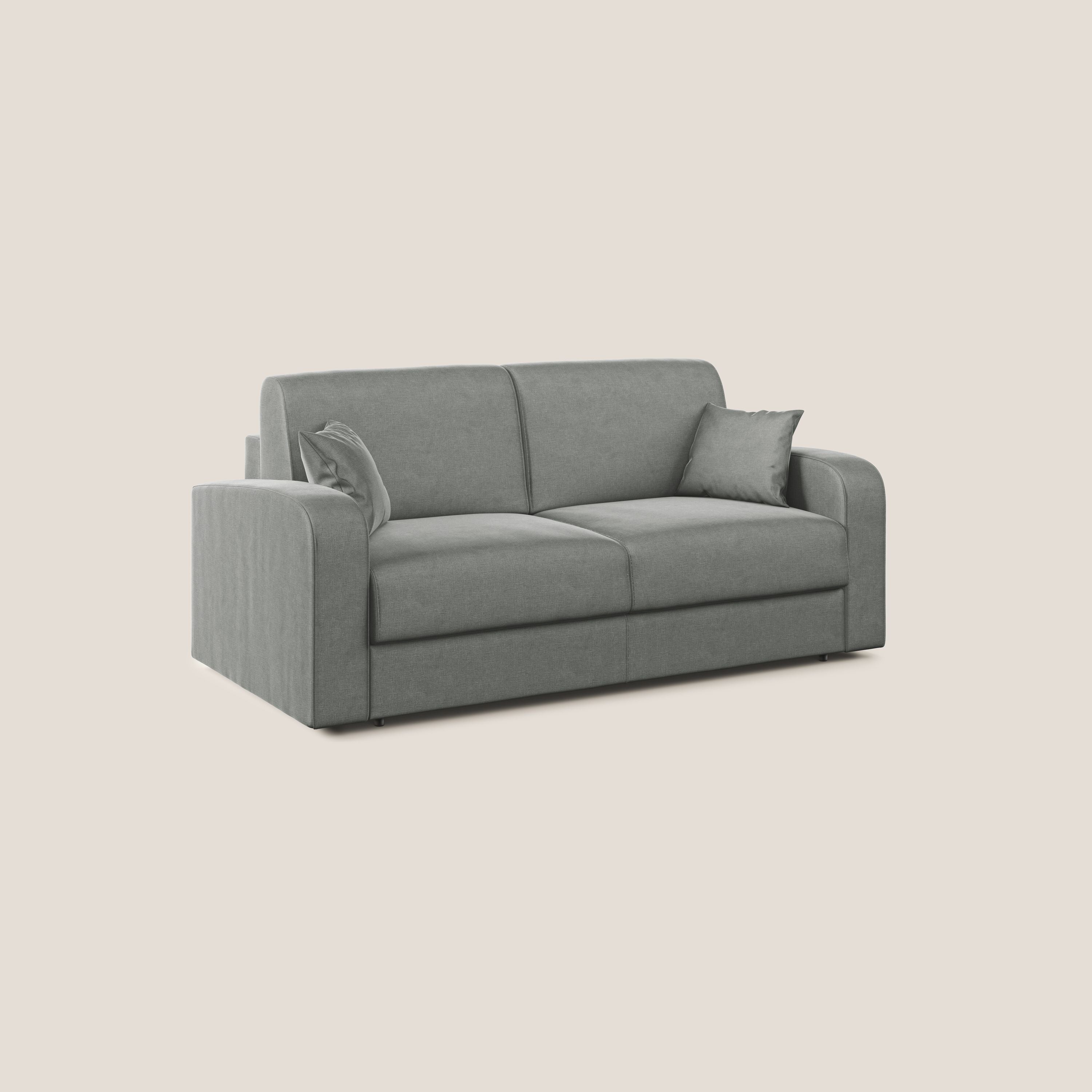 Lebron Divano letto matrimoniale in velluto morbido T01 grigio chiaro - divani.store