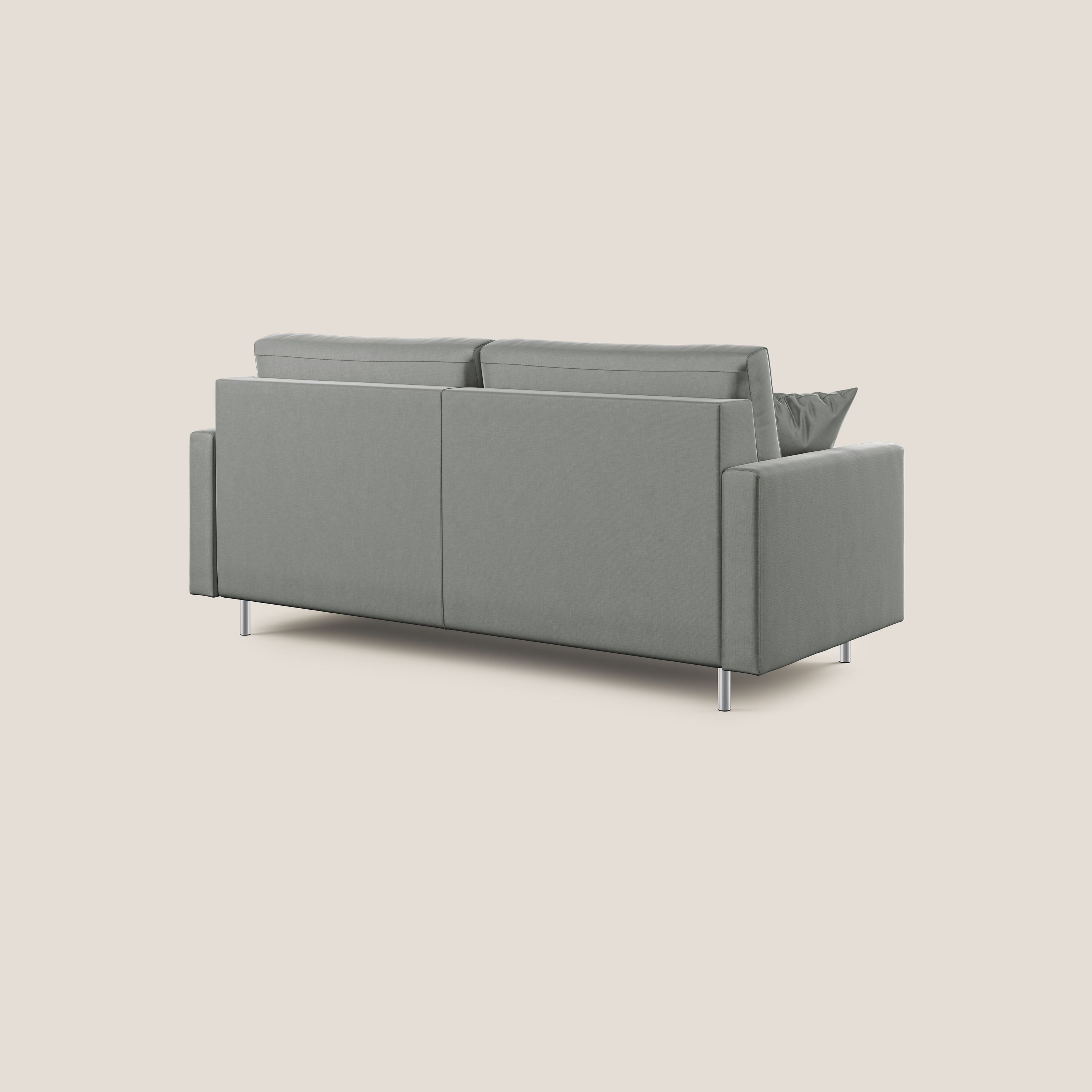 Andromeda divano letto matrimoniale in velluto morbido impermeabile T01 grigio chiaro - divani.store