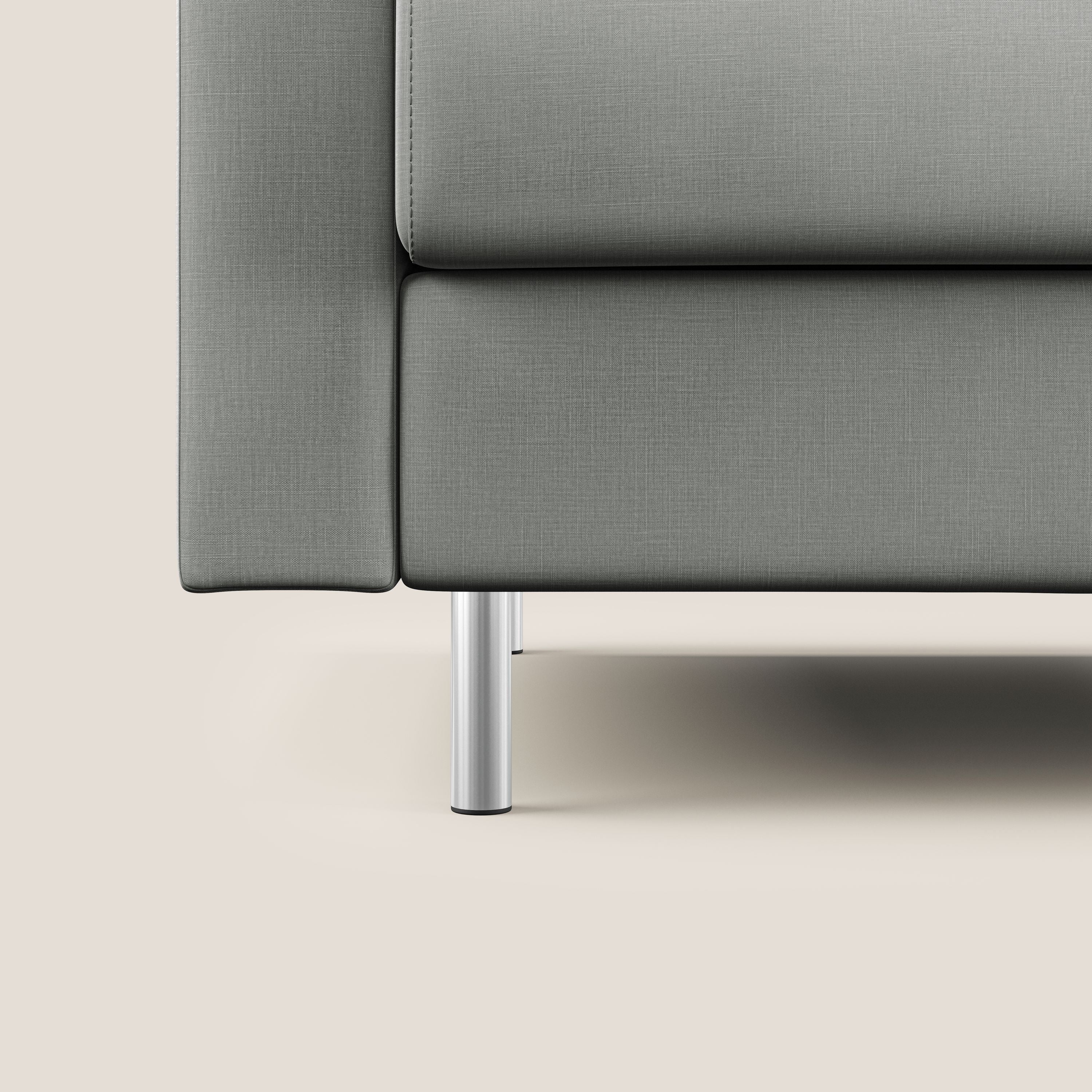 Andromeda divano letto matrimoniale in velluto morbido impermeabile T01 grigio chiaro - divani.store