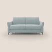 Dalia divano letto con materasso H18 cm e piedi alti in raffinato tessuto smacchiabile T17 verde acqua - divani.store