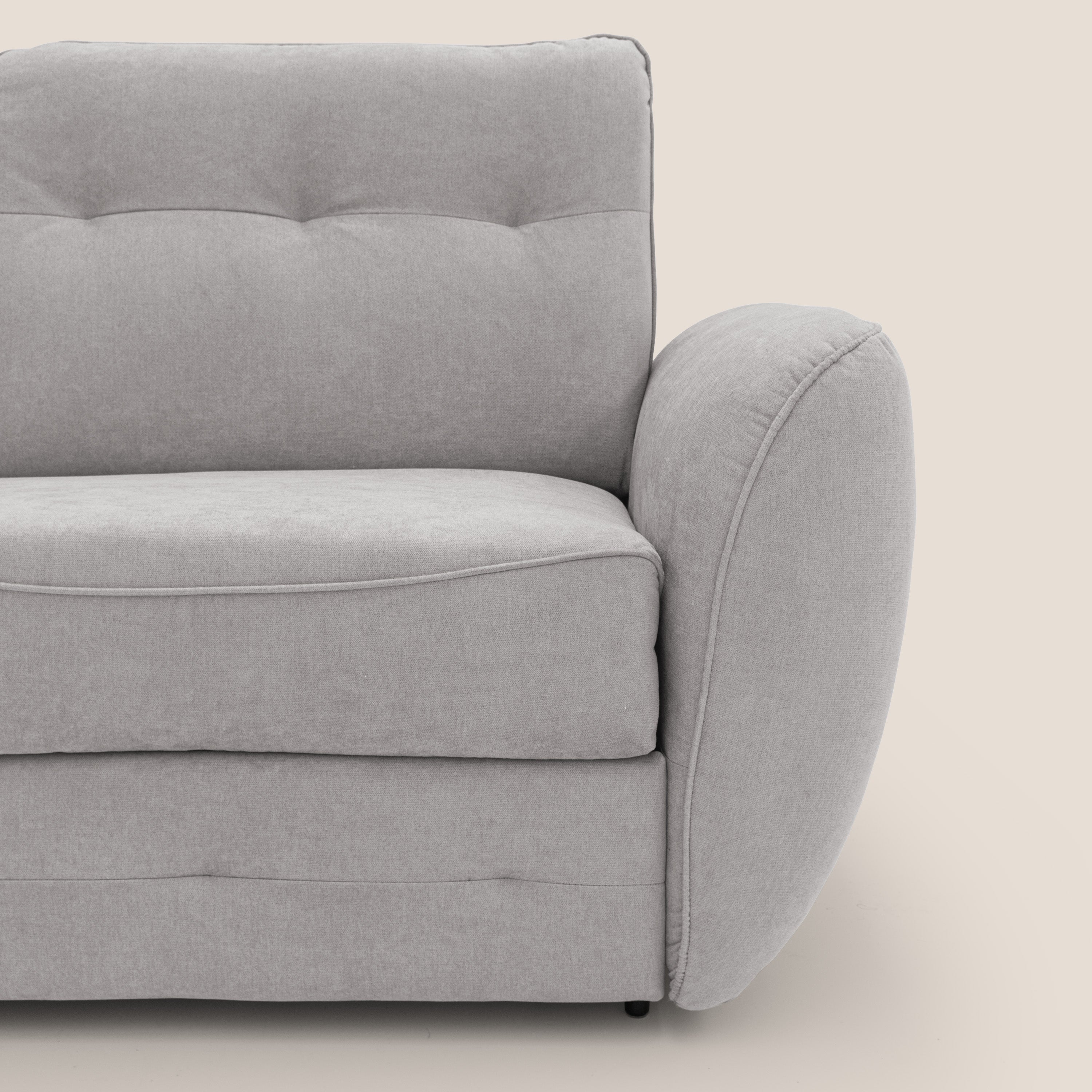 Zeus divano letto angolare con materasso H18 cm pouf mobile in tessuto impermeabile T02 - divani.store