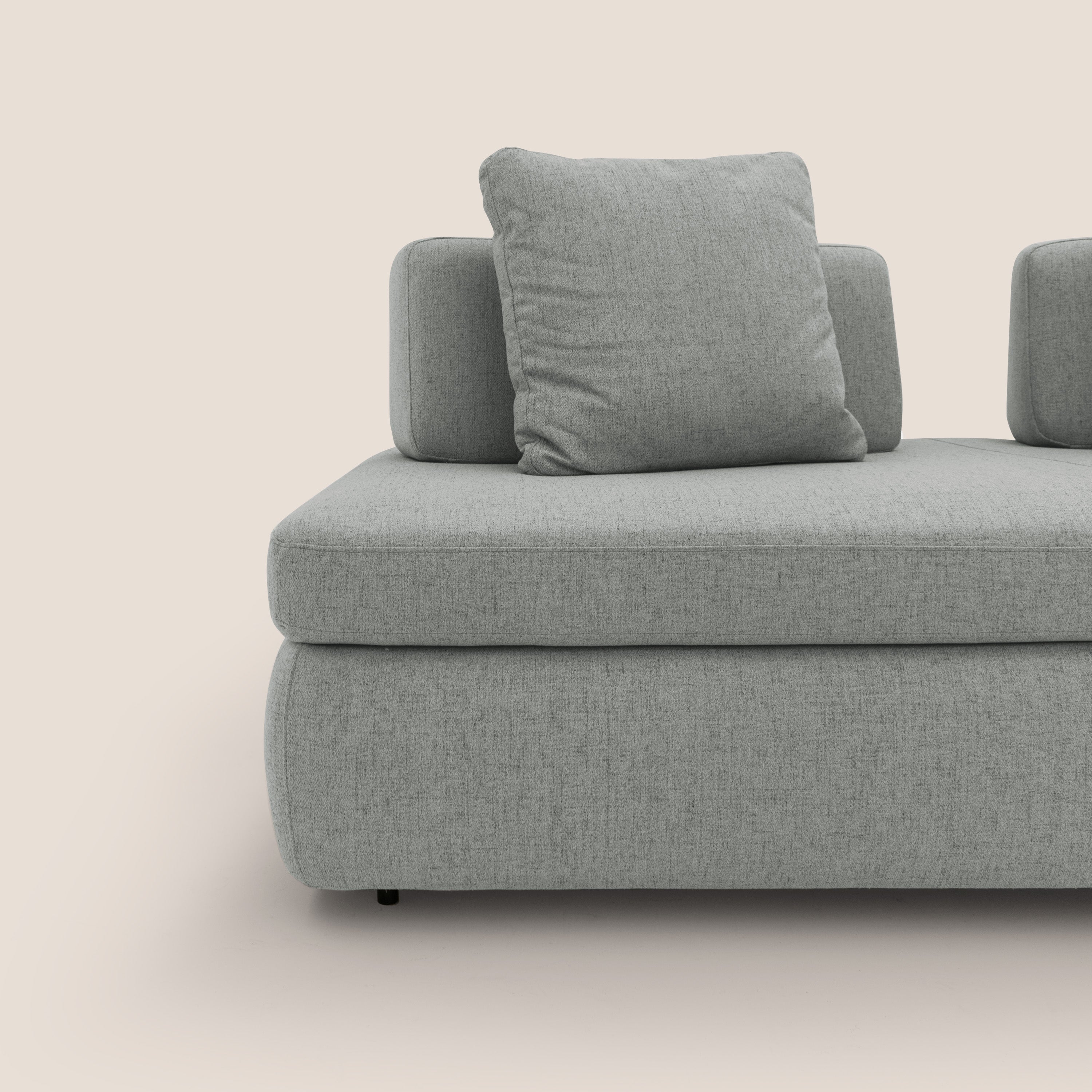 Gransasso Divano letto matrimoniale dal DESIGN innovativo in tessuto impermeabile T03 grigio chiaro - divani.store