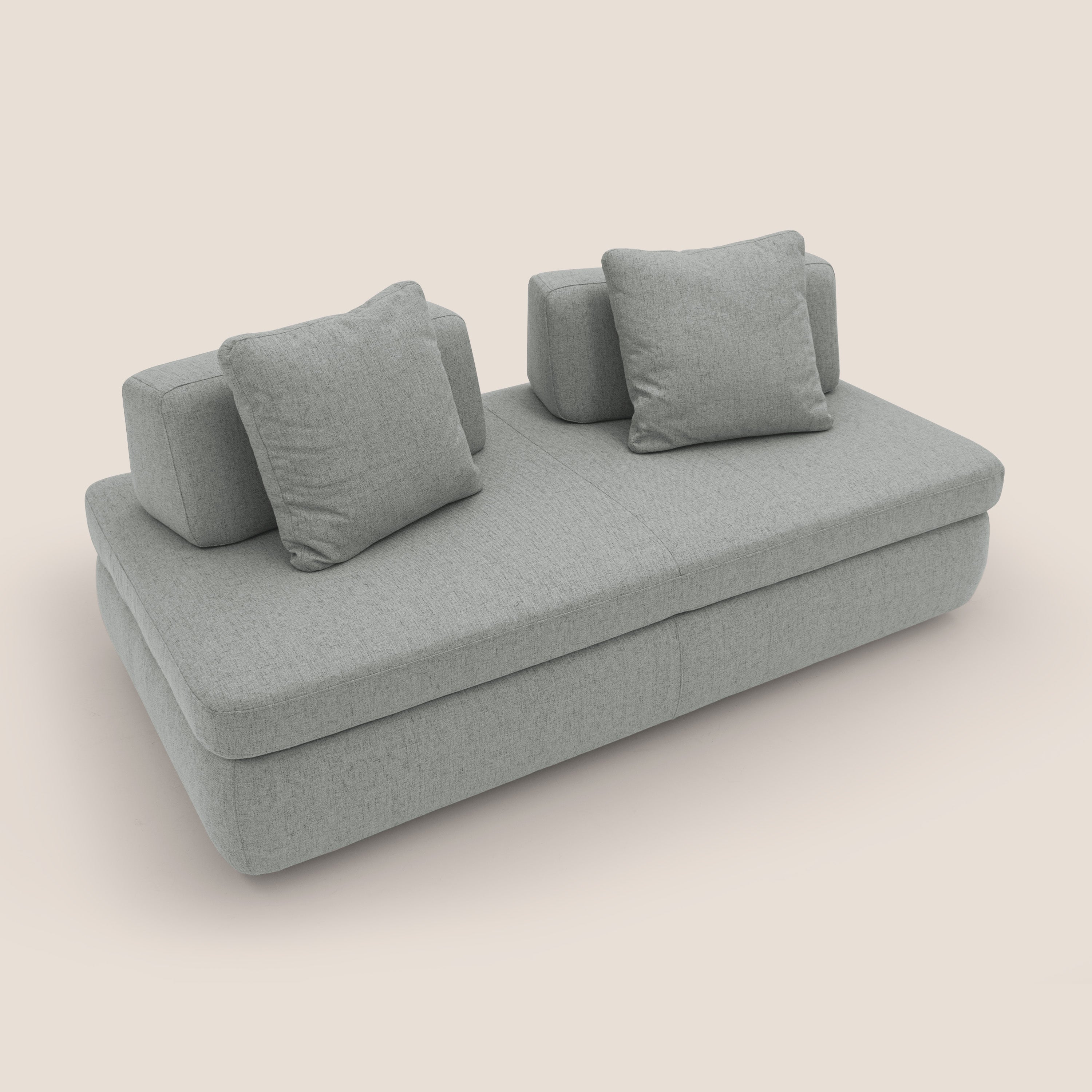 Gransasso Divano letto matrimoniale dal DESIGN innovativo in tessuto impermeabile T03 grigio chiaro - divani.store