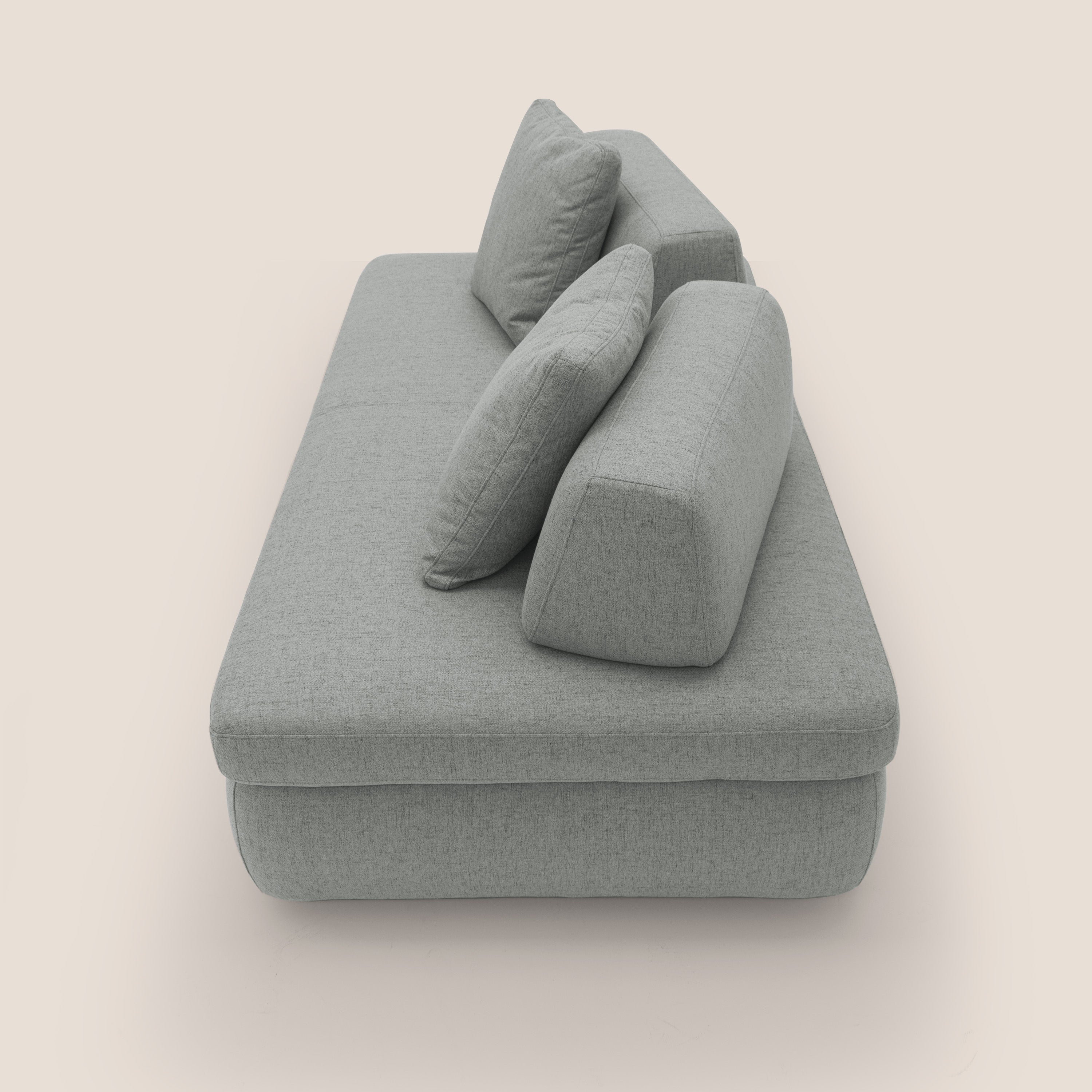 Gransasso Divano letto matrimoniale dal DESIGN innovativo in tessuto impermeabile T03 grigio chiaro - divani.store