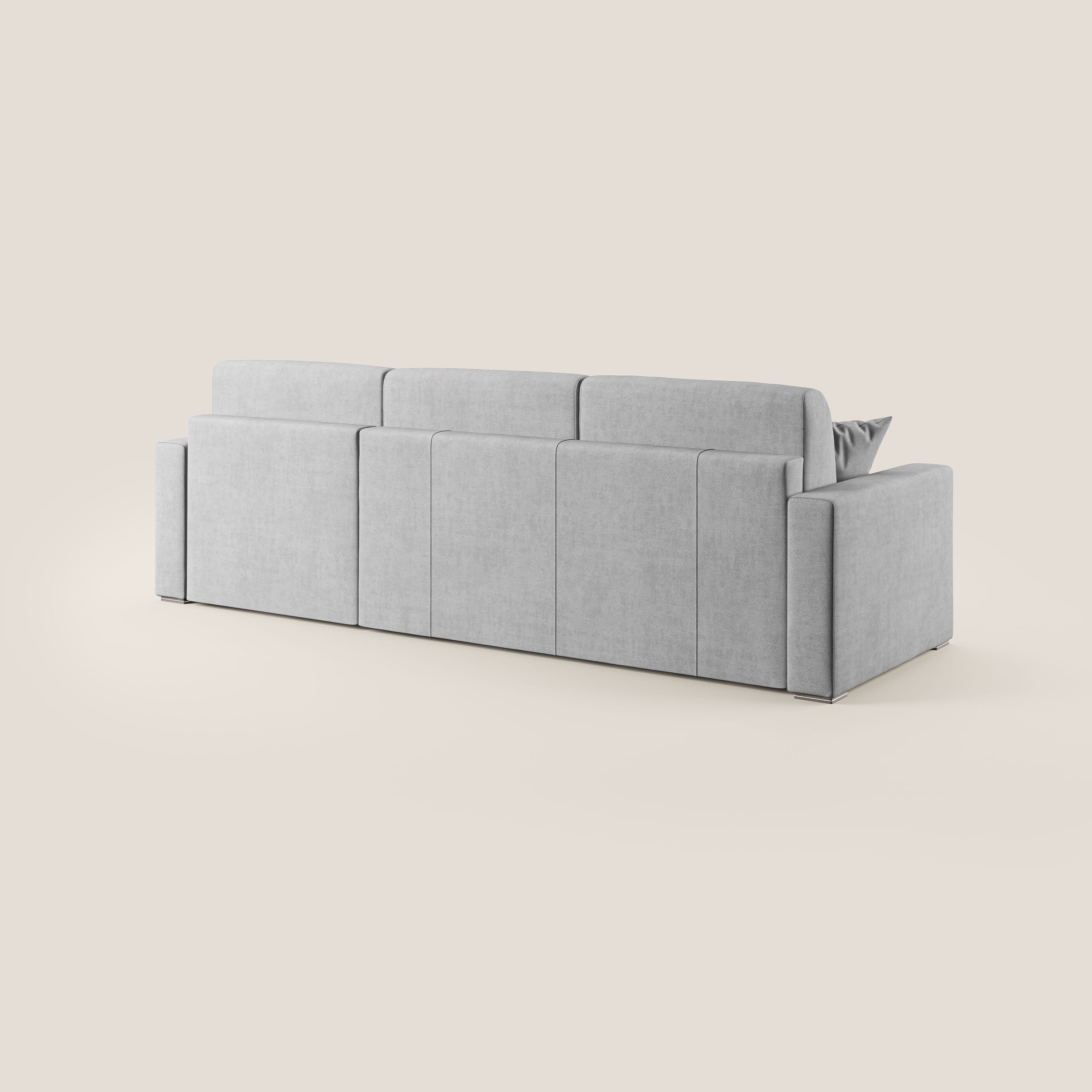 Best Divano letto angolare in tessuto impermeabile T02 grigio chiaro - divani.store