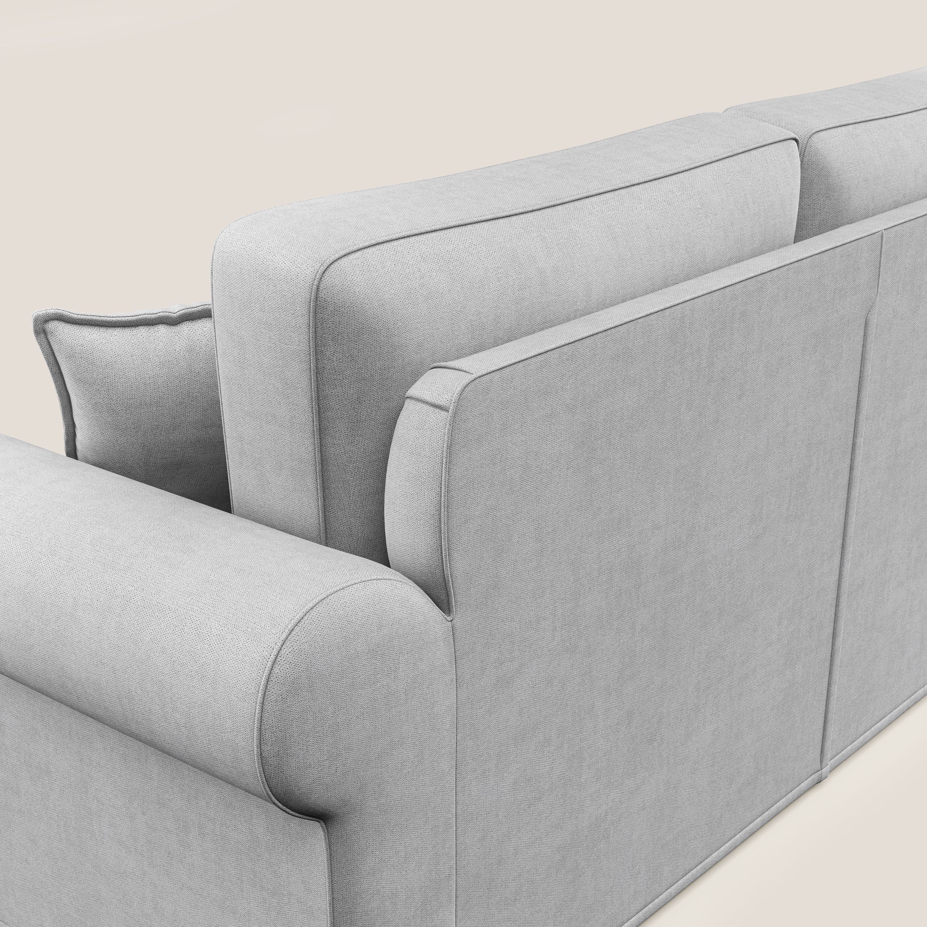 Lady divano classico in piuma d'oca realizzato con tessuto impermeabile T02 grigio chiaro - divani.store