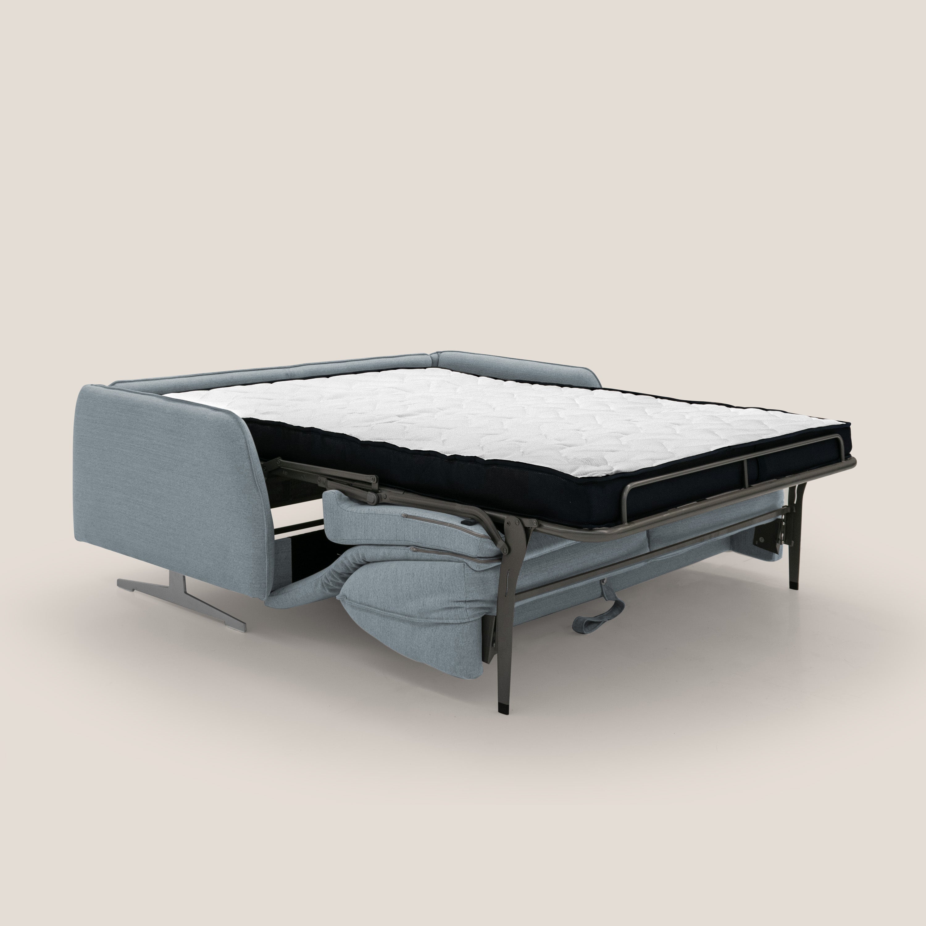 Texas Divano letto matrimoniale moderno in tessuto impermeabile T19 carta da zucchero - divani.store