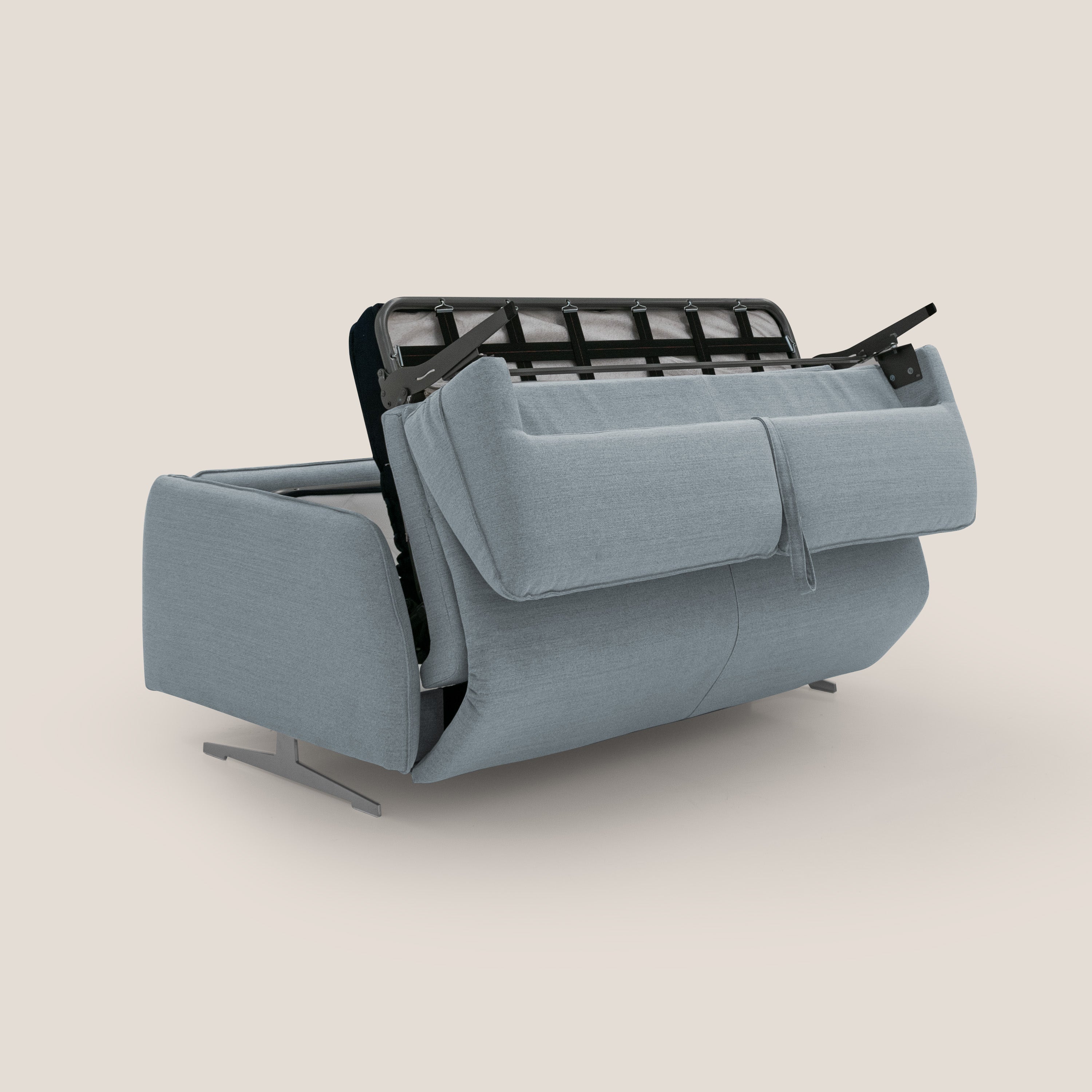 Texas Divano letto matrimoniale moderno in tessuto impermeabile T19 carta da zucchero - divani.store