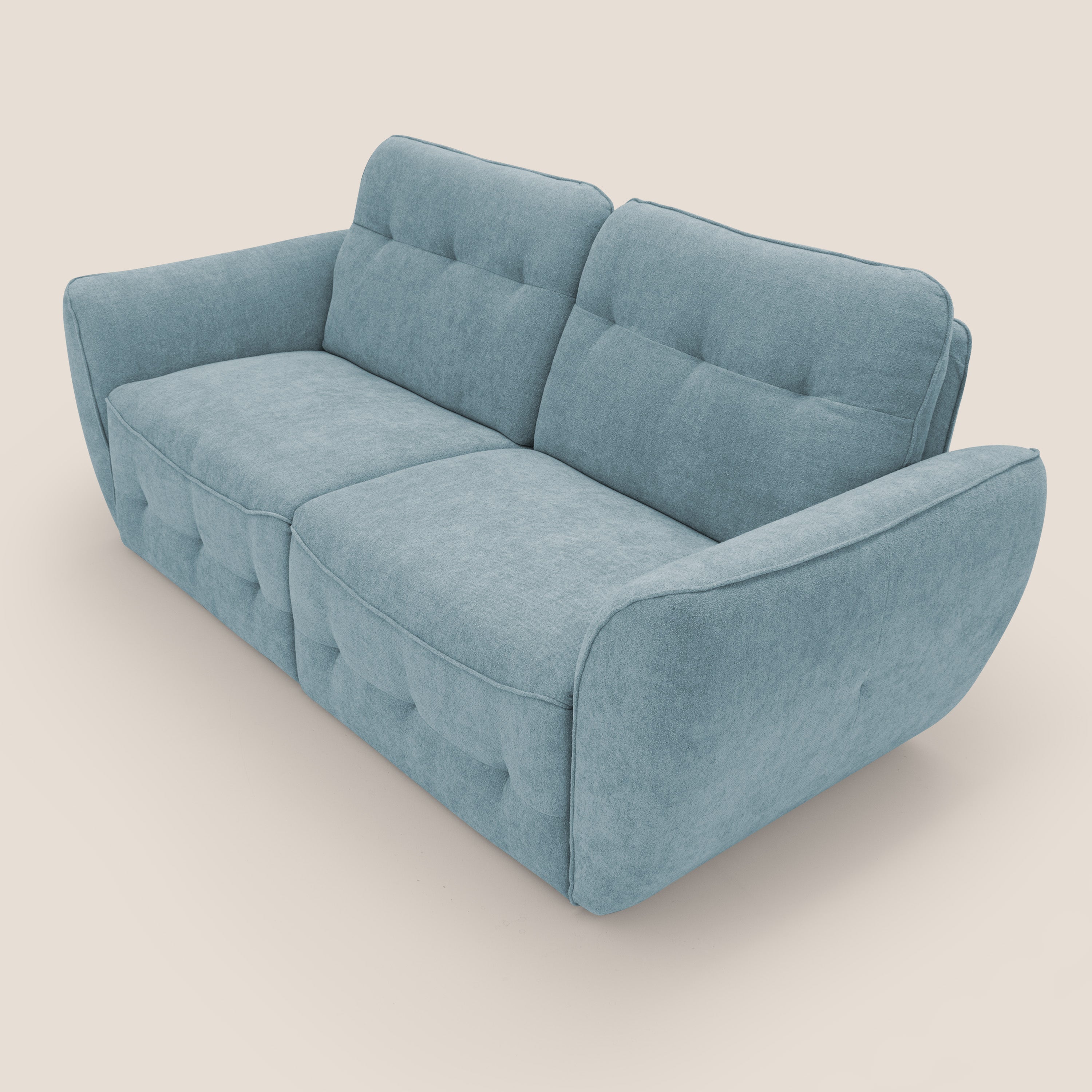 Cerbero divano 2 e 3 posti in morbido bouclé impermeabile T07 carta da zucchero - divani.store