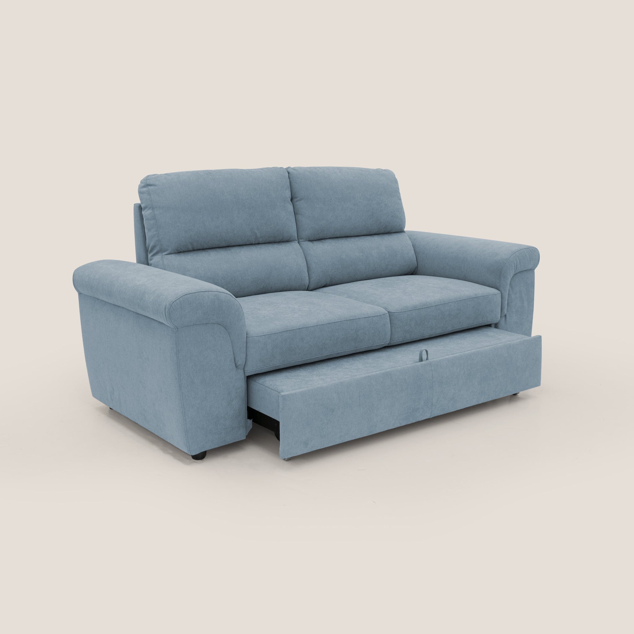 Minerva Sofa mit ausziehbarer Ottomane aus weichem wasserfestem Stoff T02