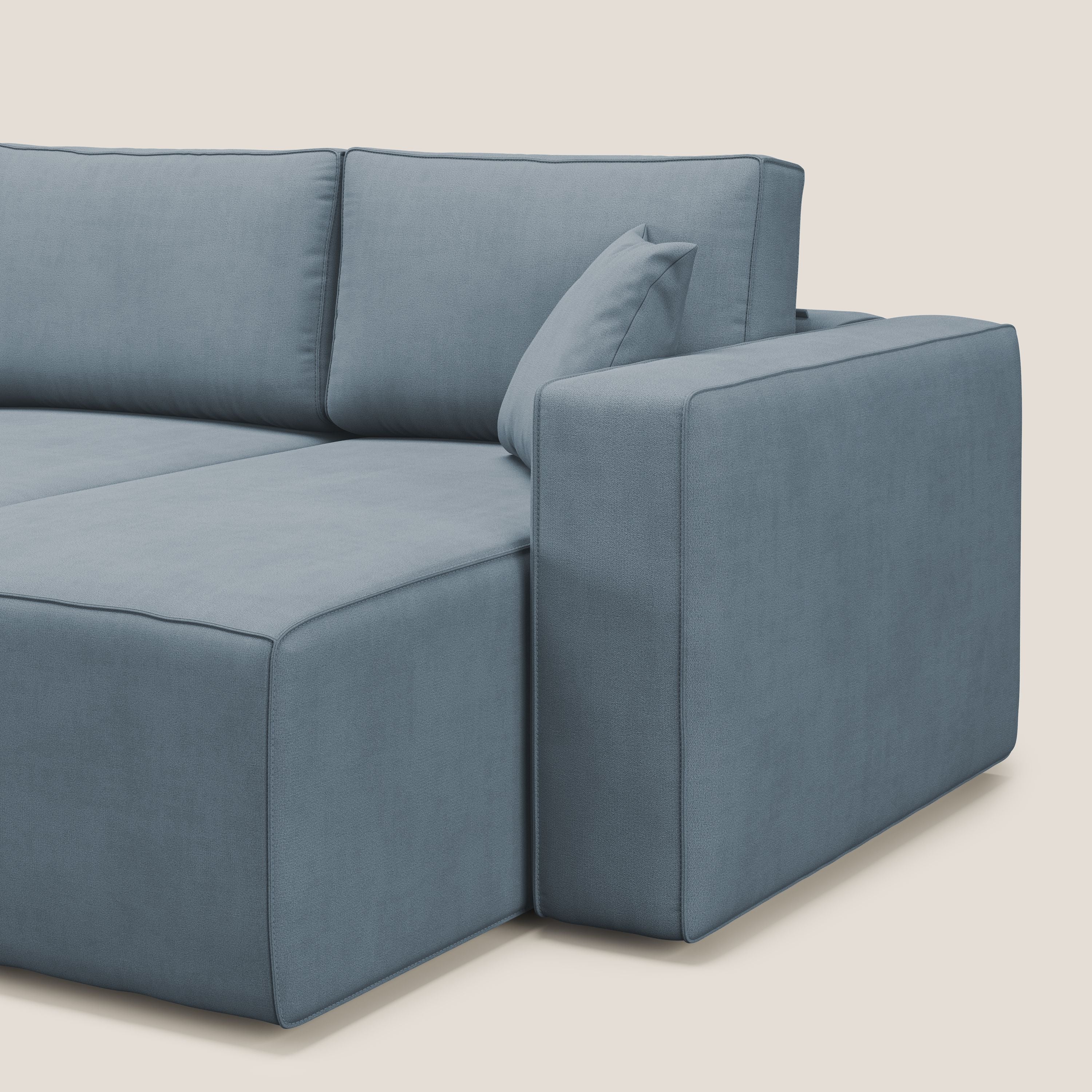 Morfeo divano con 3 sedute estraibili in morbido tessuto impermeabile T02 carta da zucchero - divani.store