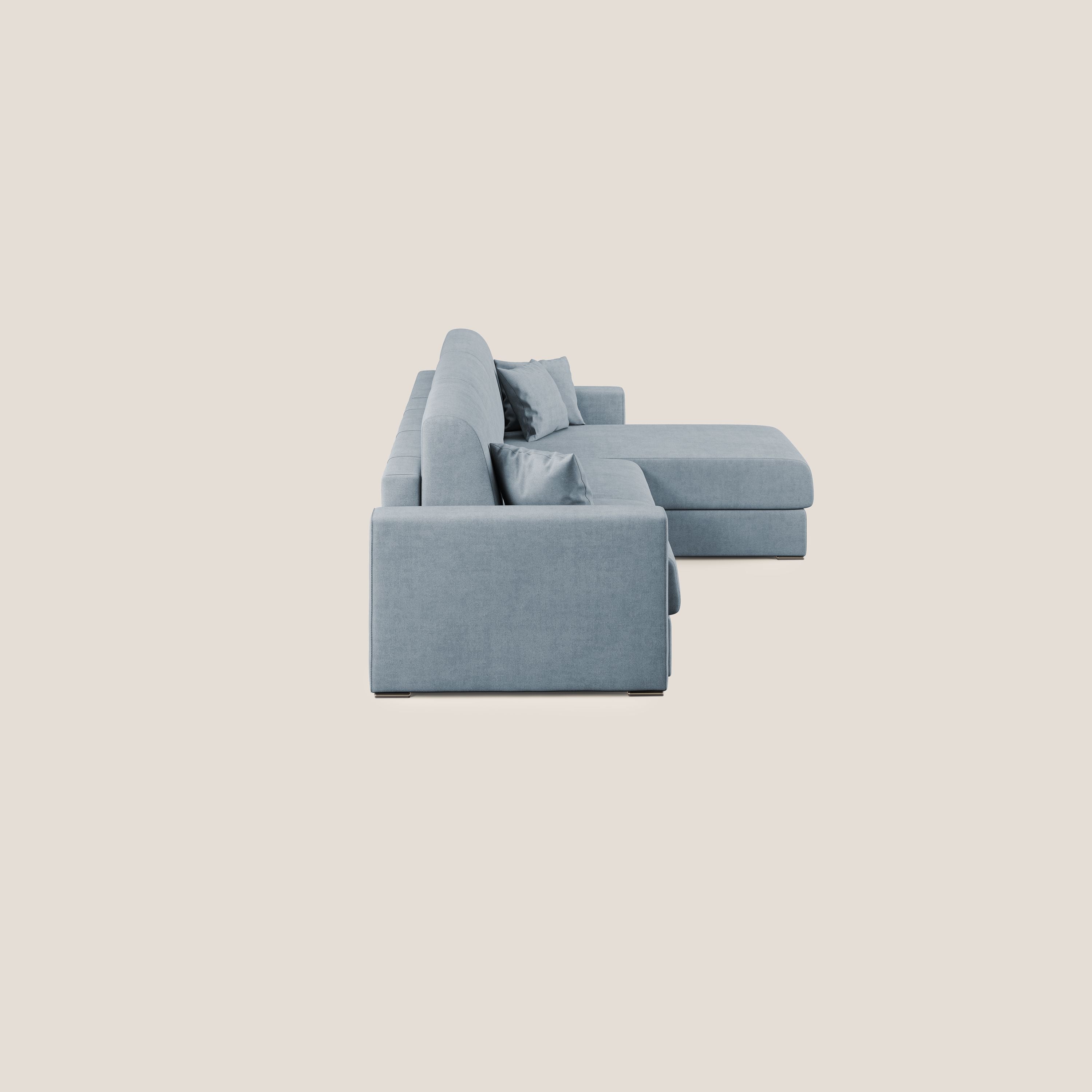 Best Divano letto angolare in tessuto impermeabile T02 carta da zucchero - divani.store