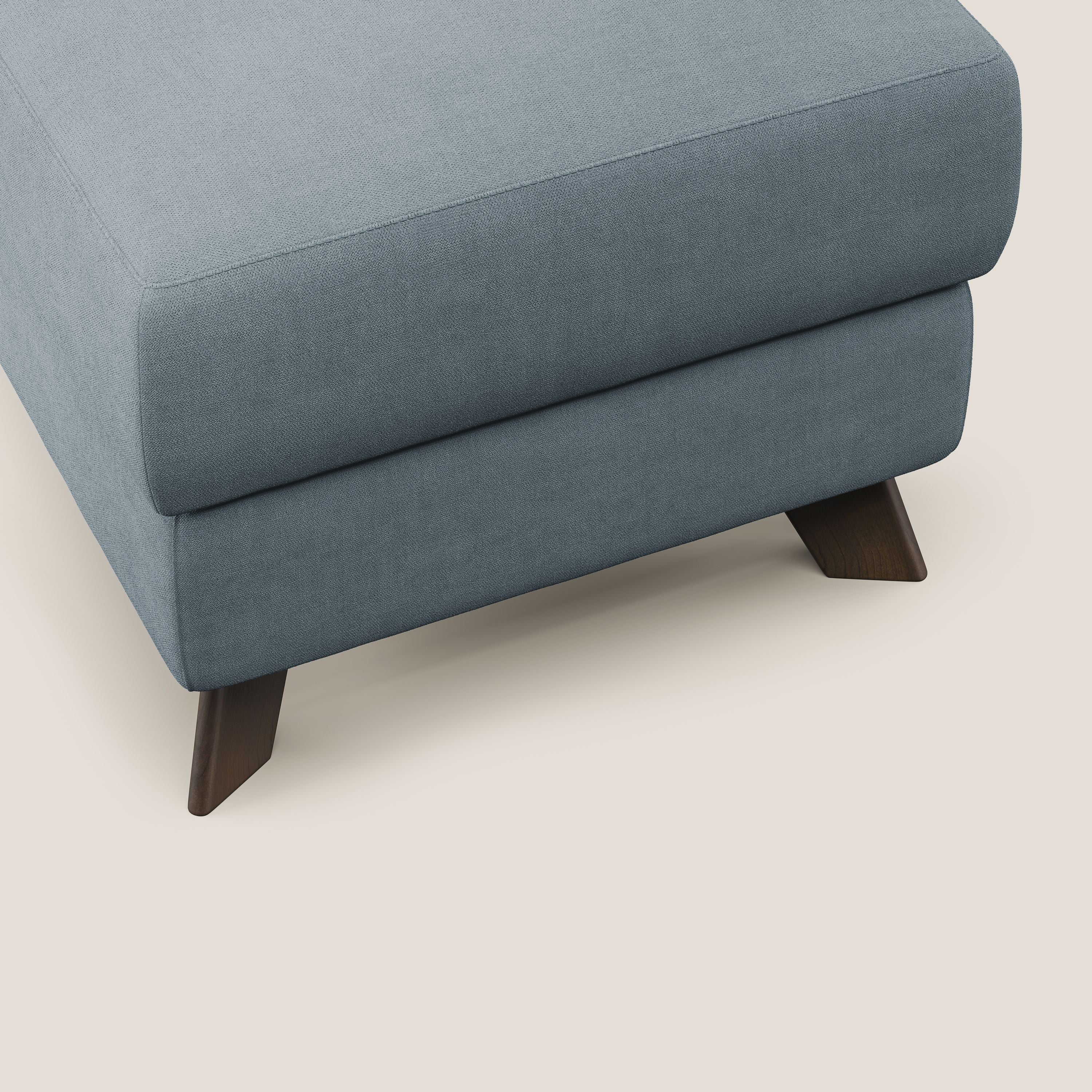 Moon Pouf contenitore e piedini alti in tessuto morbido impermeabile T02 carta da zucchero - divani.store