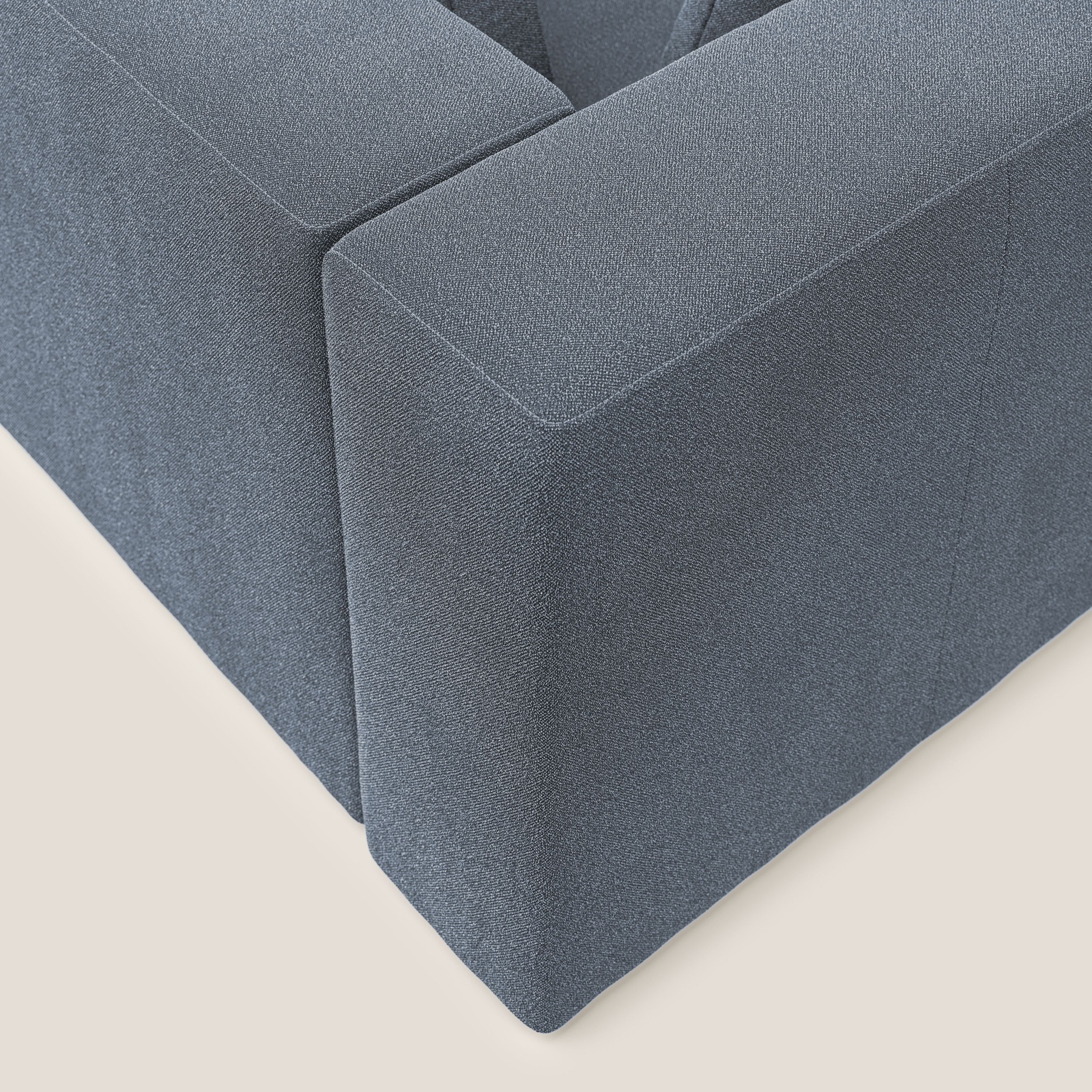 Nettuno divano panoramico in morbido tessuto bouclè T07 carta da zucchero - divani.store