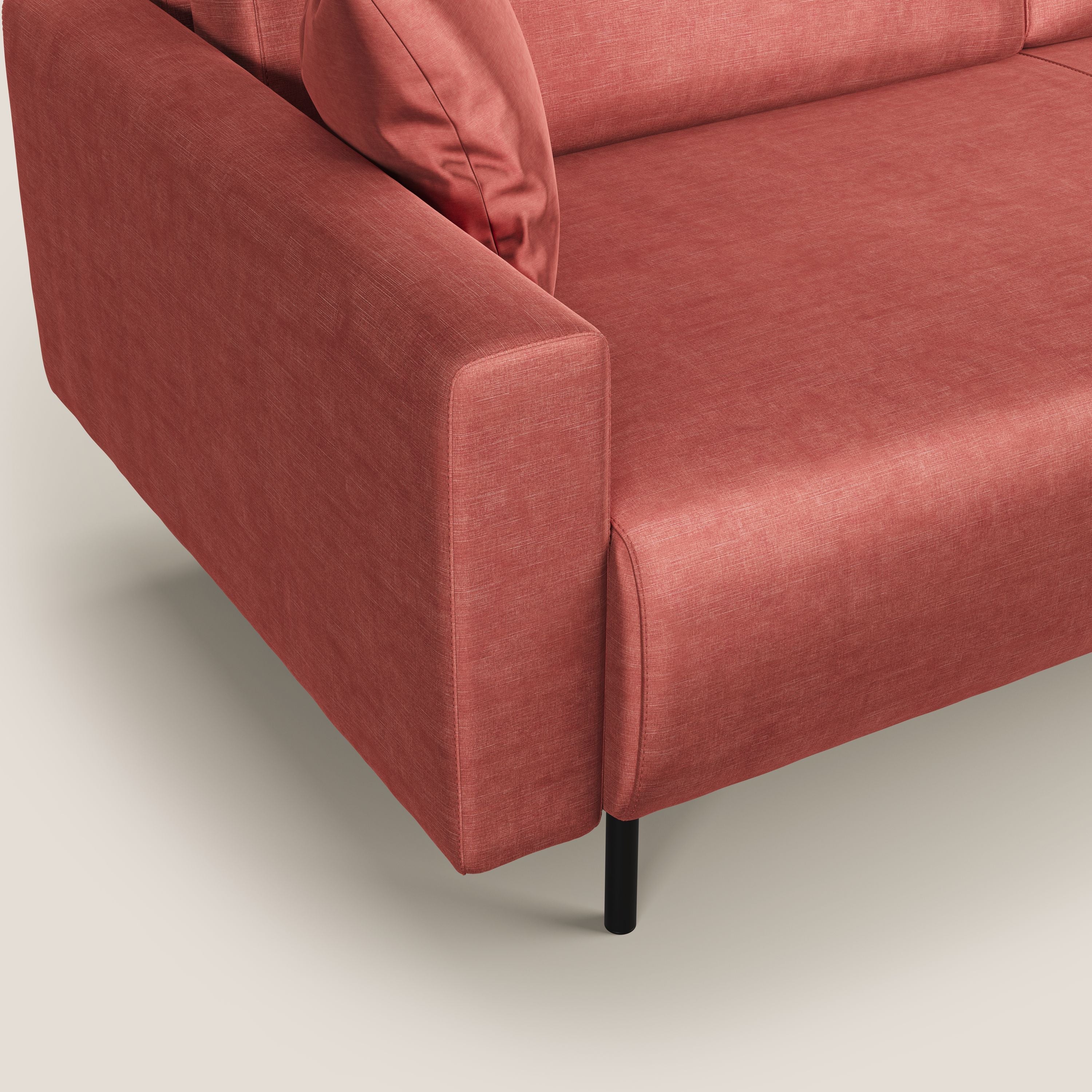 Arthur divano moderno in velluto morbido impermeabile T01 salmone - divani.store