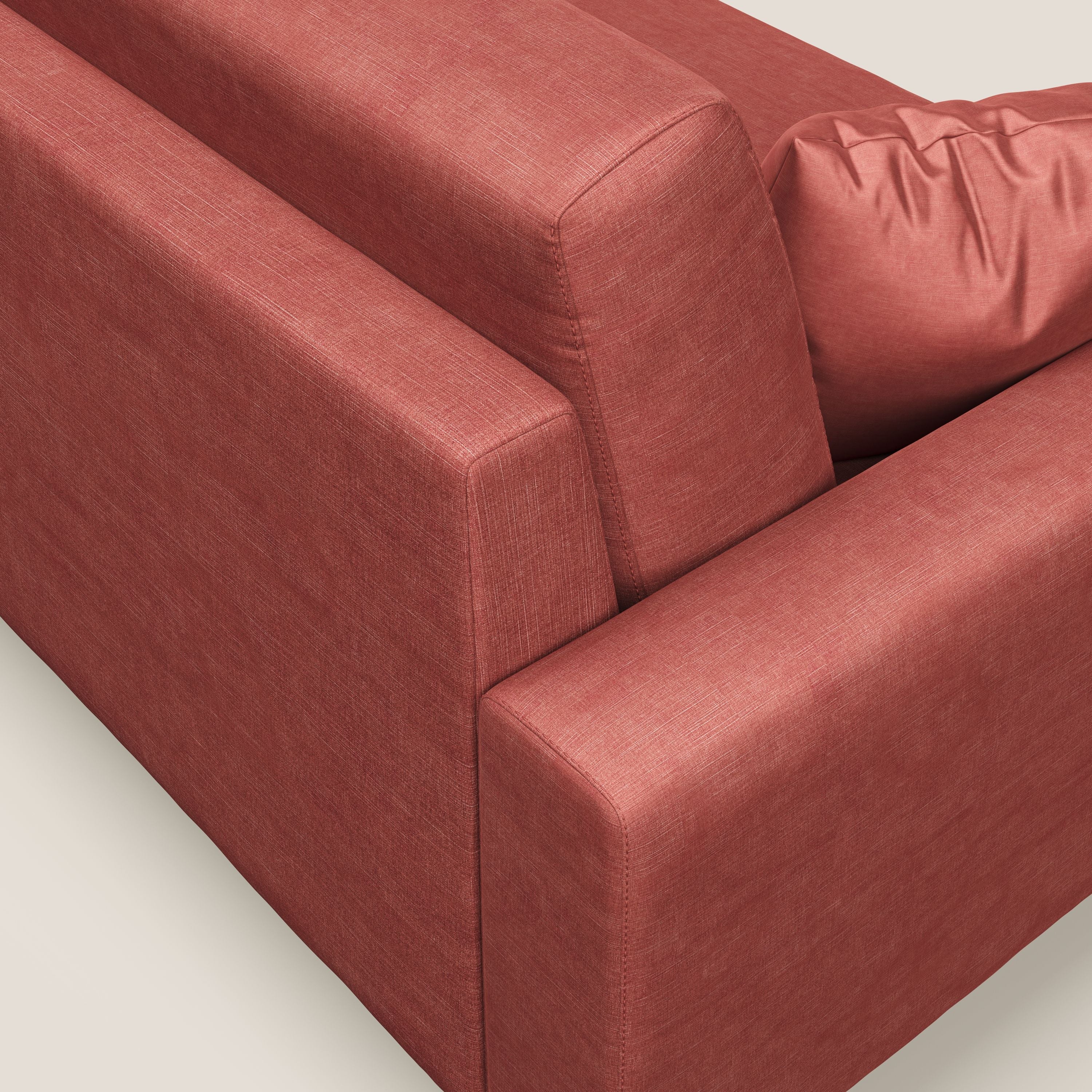 Arthur divano moderno angolare in velluto morbido impermeabile T01 salmone - divani.store