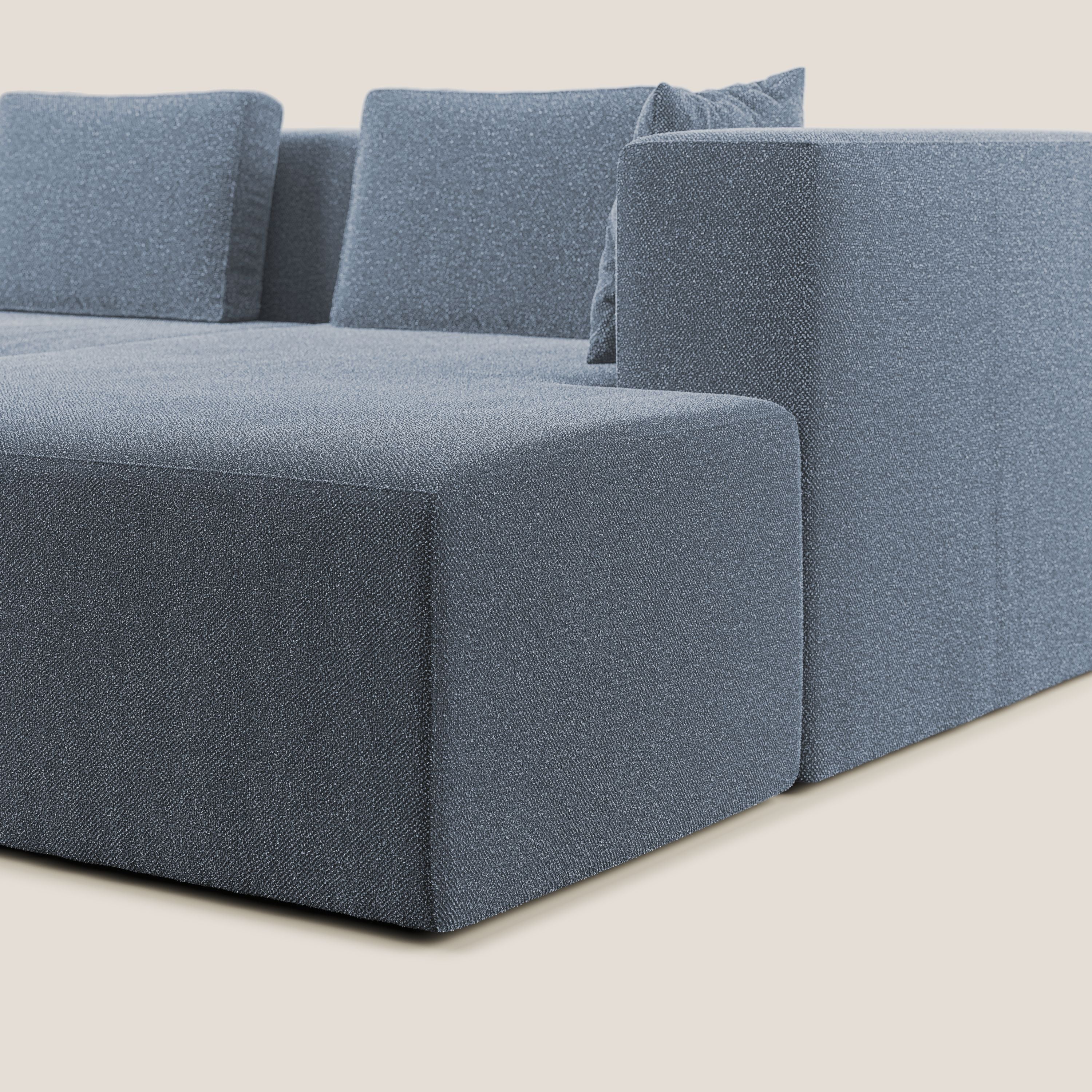 Nettuno divano panoramico in morbido tessuto bouclè T07 carta da zucchero - divani.store