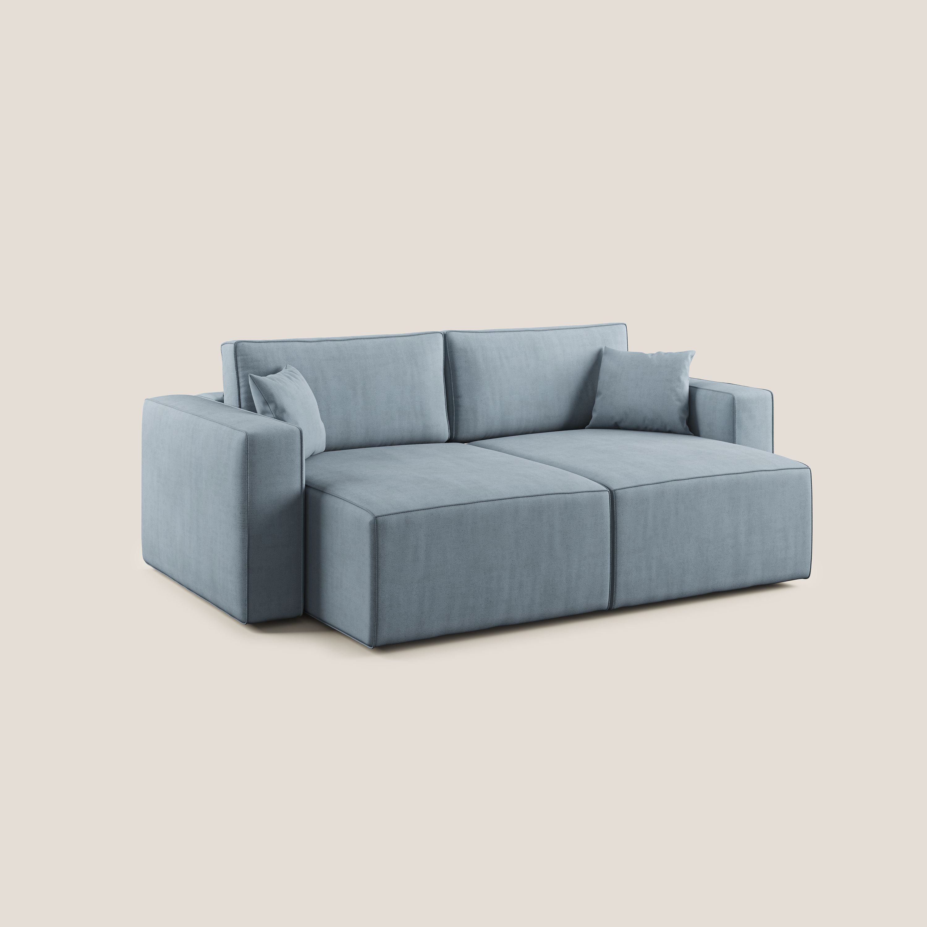 Morfeo divano con sedute estraibili in morbido tessuto impermeabile T02 carta da zucchero - divani.store
