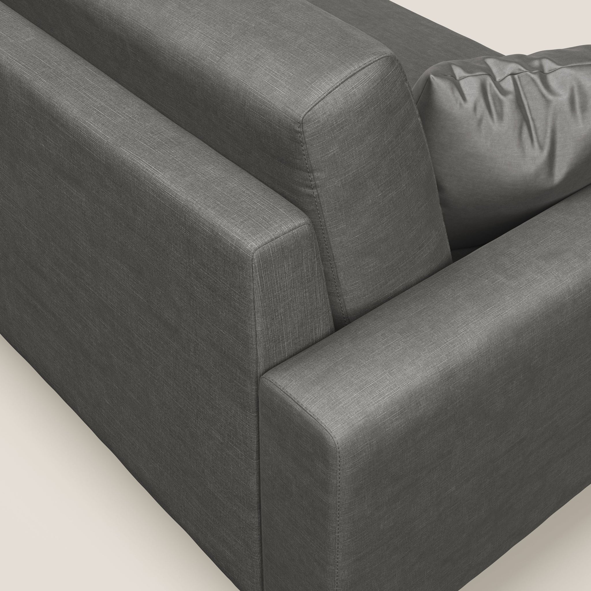 Arthur modernes Sofa 162 cm aus wasserfestem weichem Samt T01 GRAU