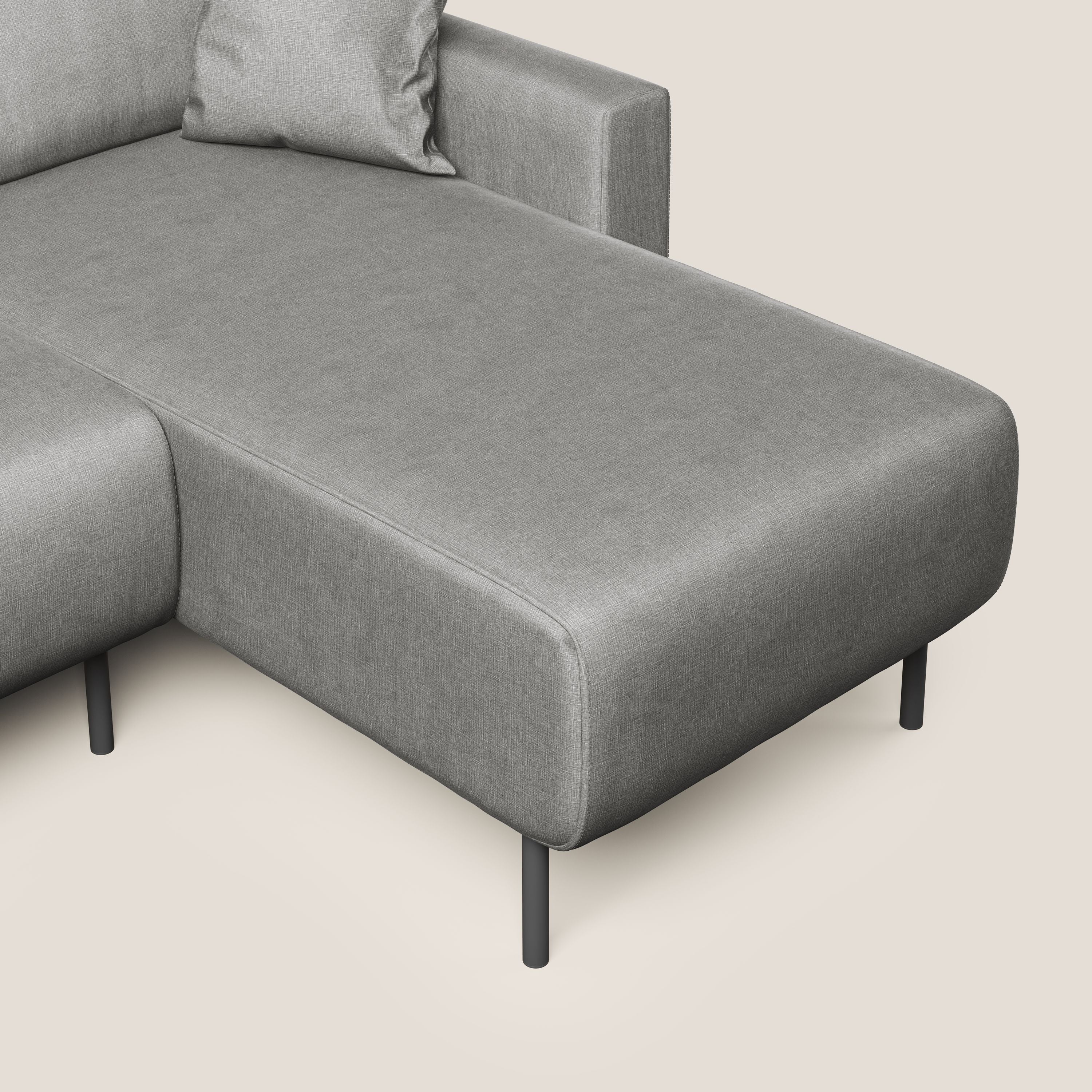 Arthur divano moderno angolare in velluto morbido impermeabile T01 grigio - divani.store