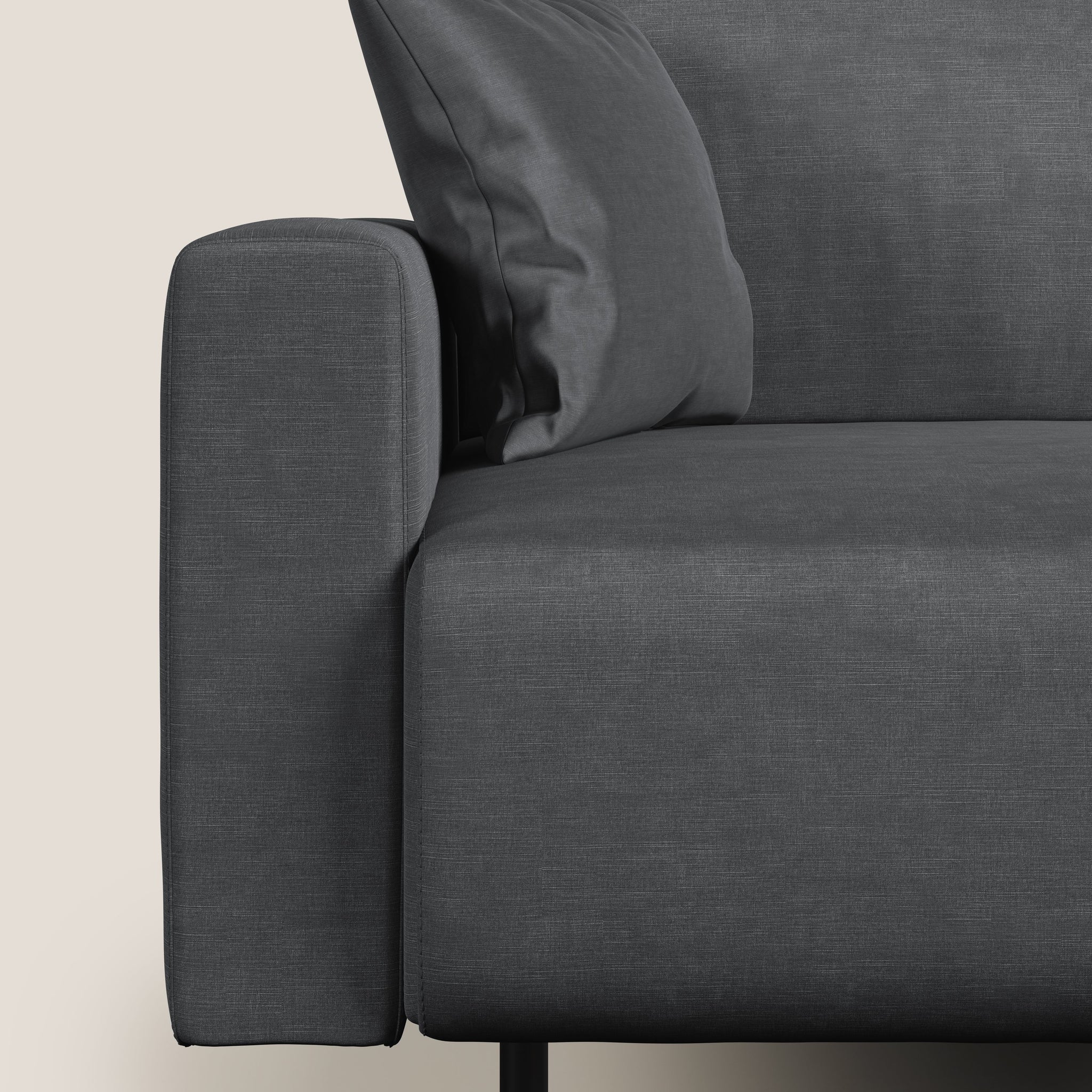 Arthur modernes Sofa 162 cm aus wasserfestem weichem Samt T01 ANTHRAZIT