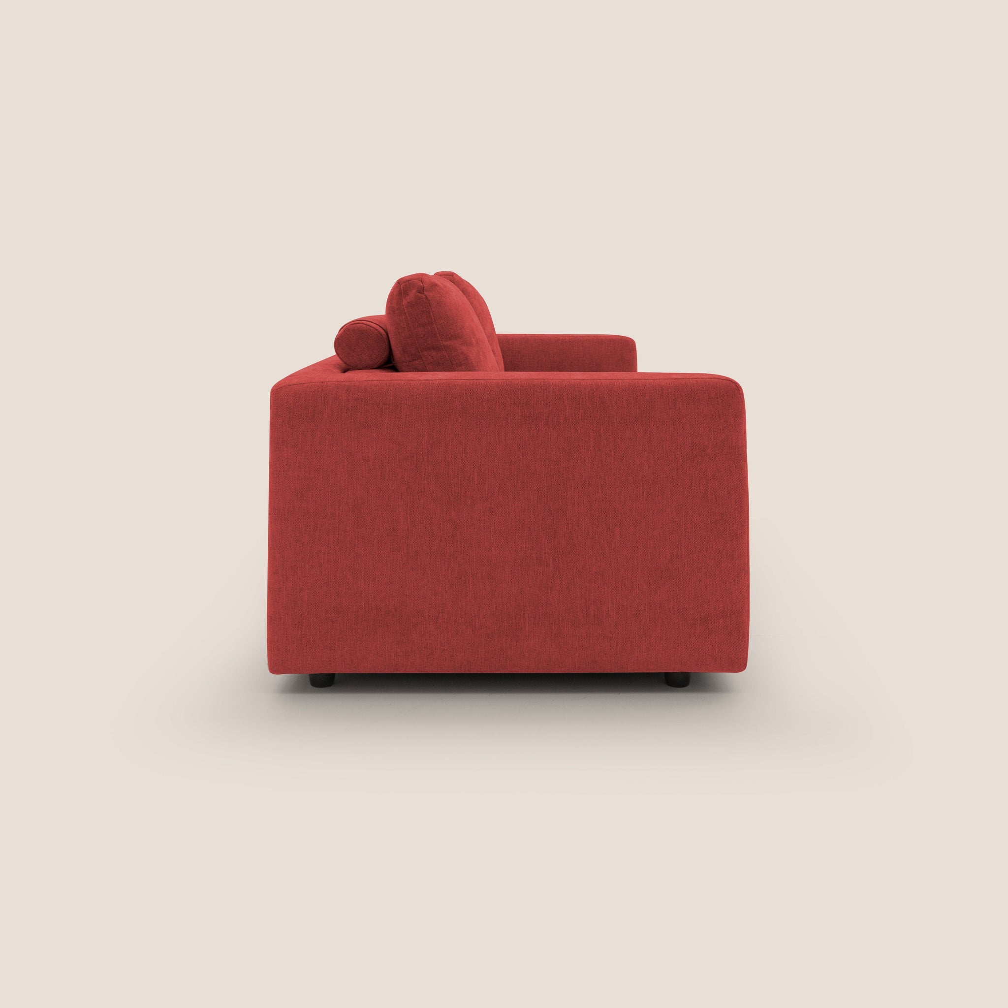 Freia Minimales Schlafsofa mit h15 cm Matratze und weichen Rückenlehnen aus wasserfestem Stoff T14