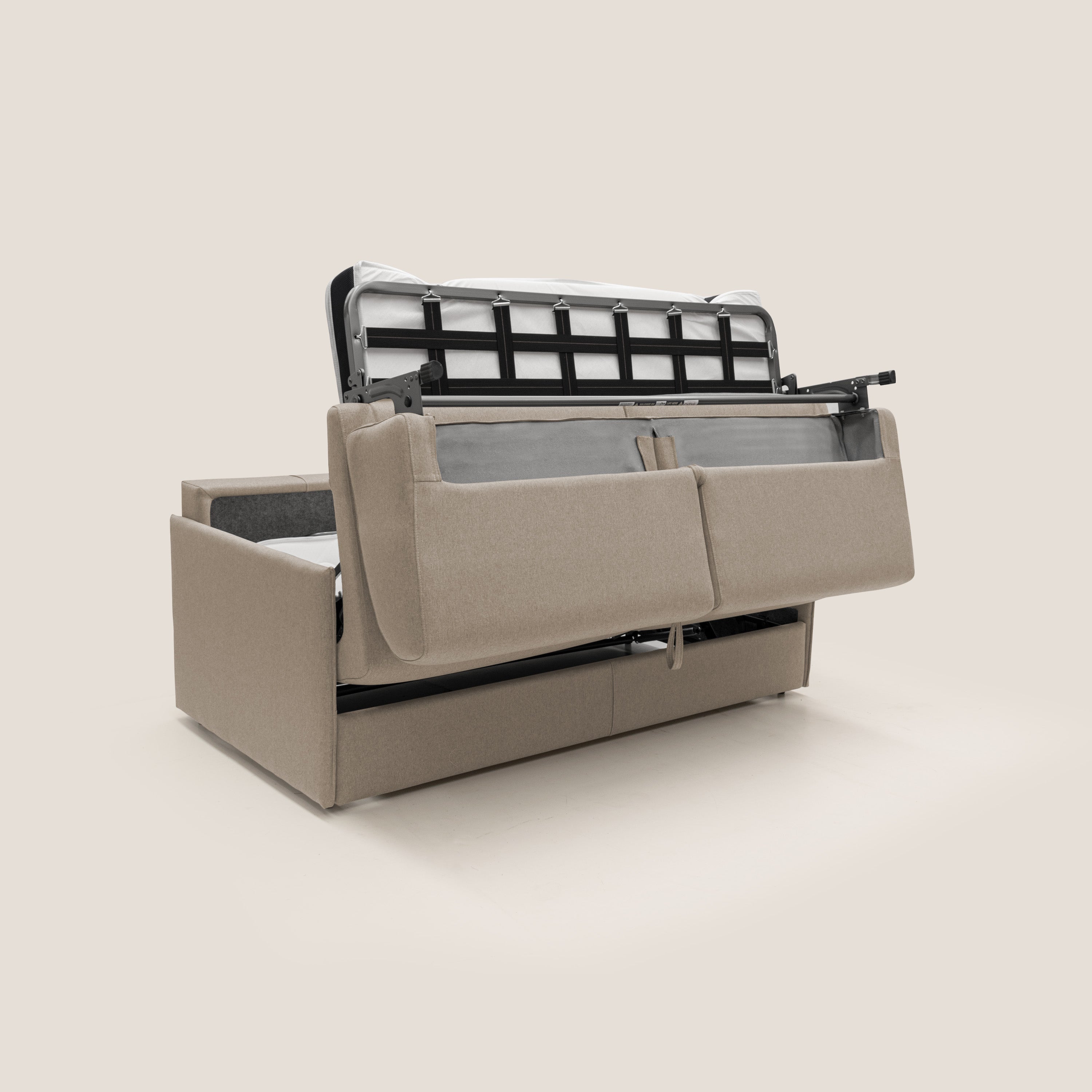 Evans Divano letto matrimoniale in tessuto impermeabile T13 beige - divani.store