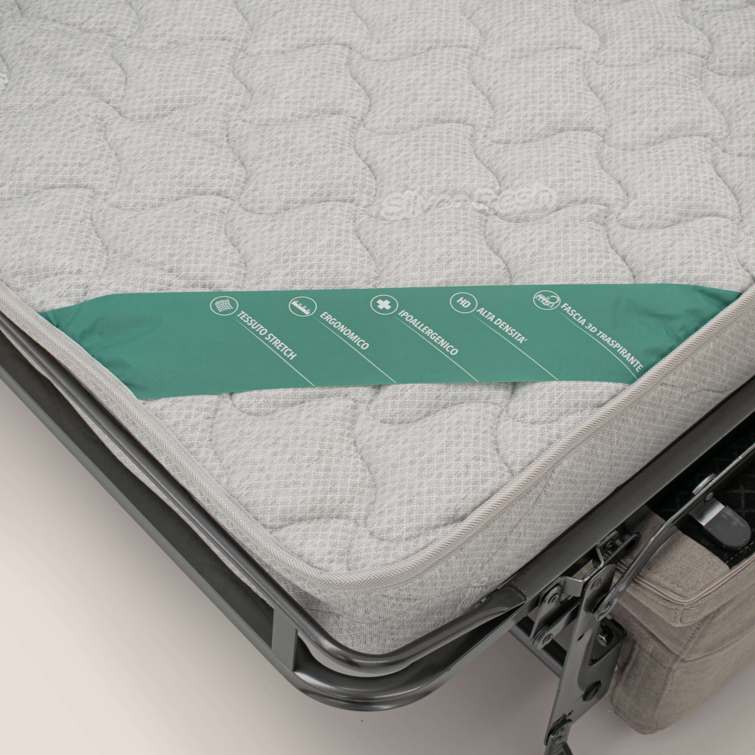 Bjorn divano letto sfoderabile con materasso H18 cm e poggiatesta reclinabili in tessuto impermeabile T02 beige - divani.store