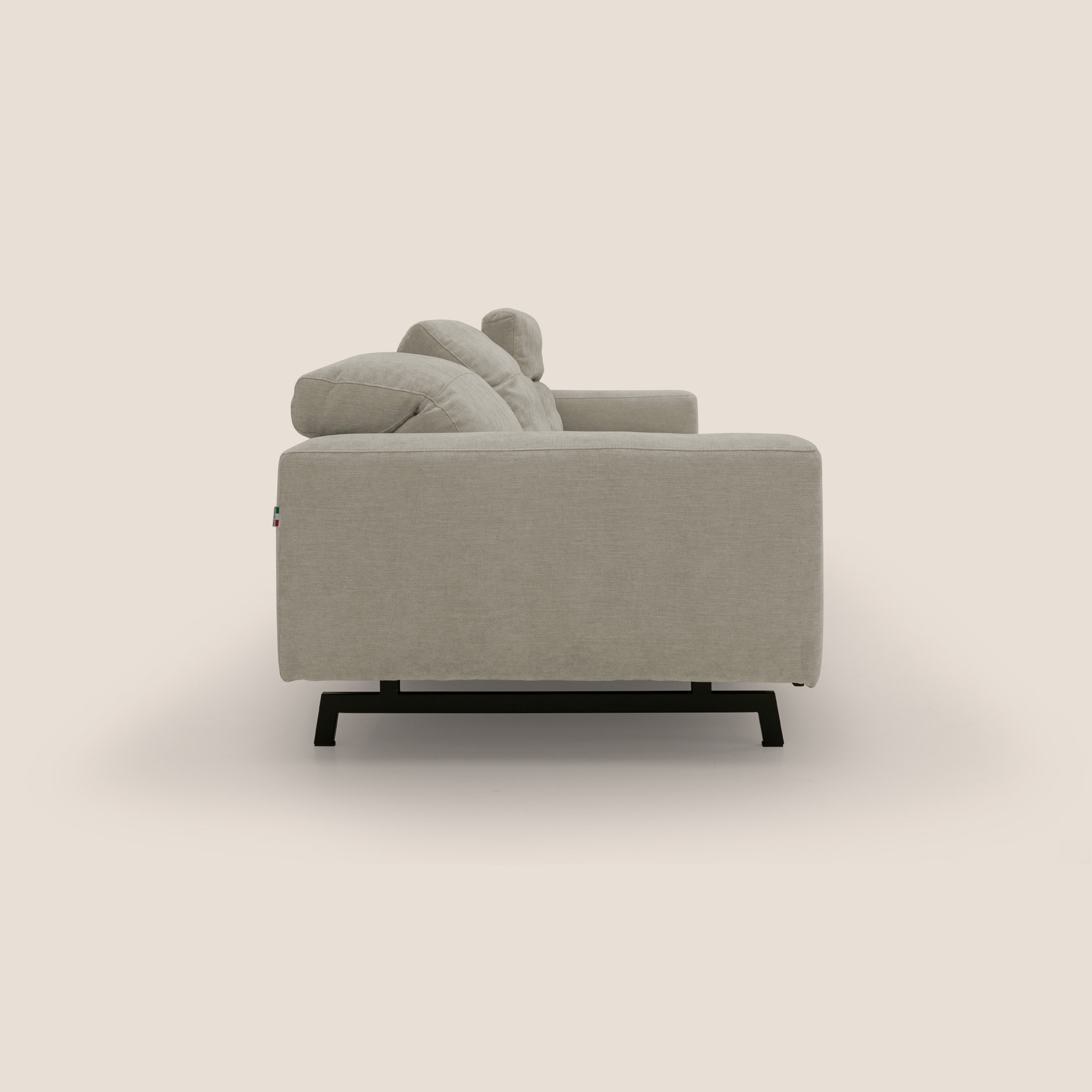 Sakura 3-Sitzer-Modulsofa aus weichem, wasserfeste geflammtem Stoff T14 taube