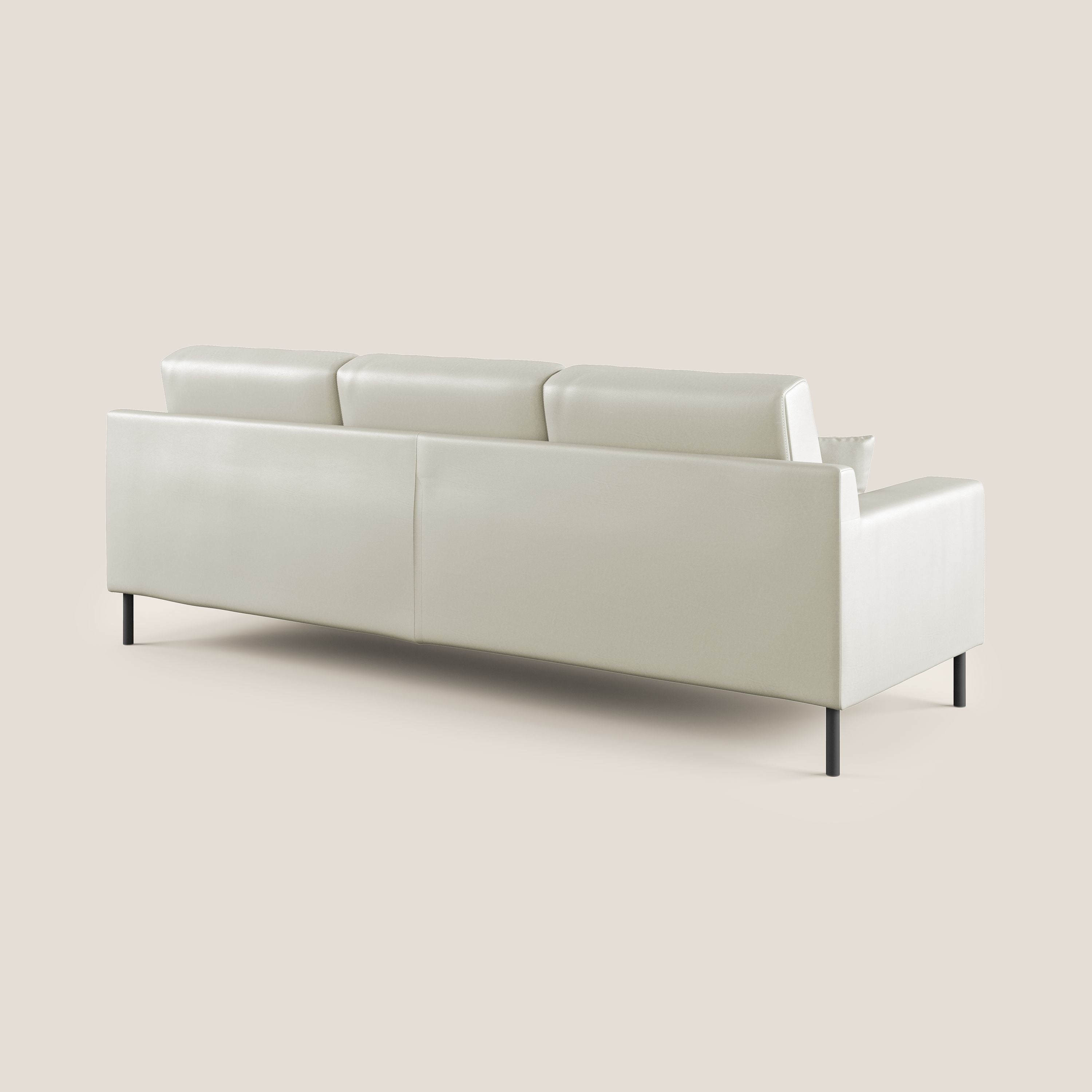 Uranio divano angolare moderno REVERSIBILE in Ecopelle impermeabile T04 tortora - divani.store