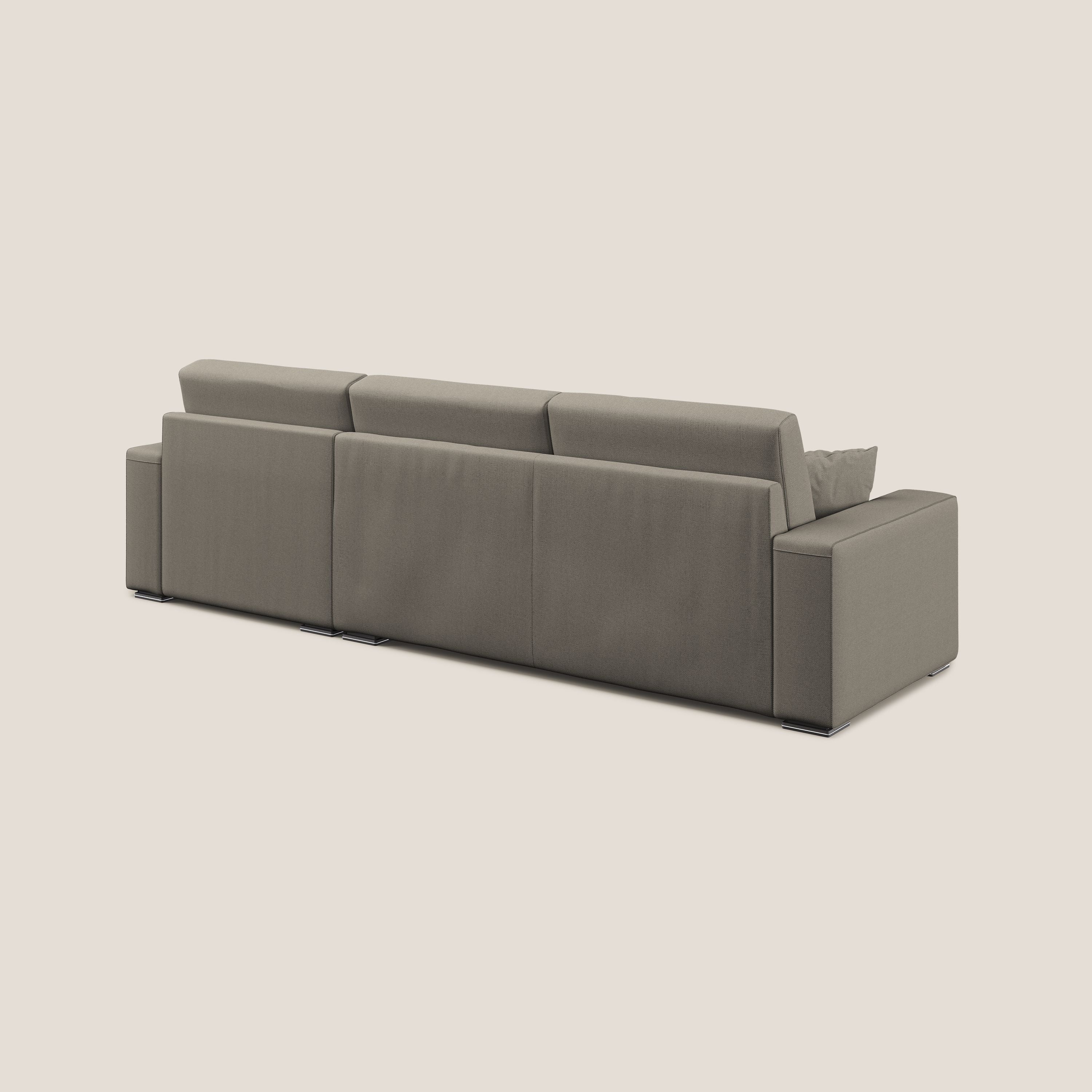 Marte divano angolare in tessuto smacchiabile impermeabile T08 tortora - divani.store