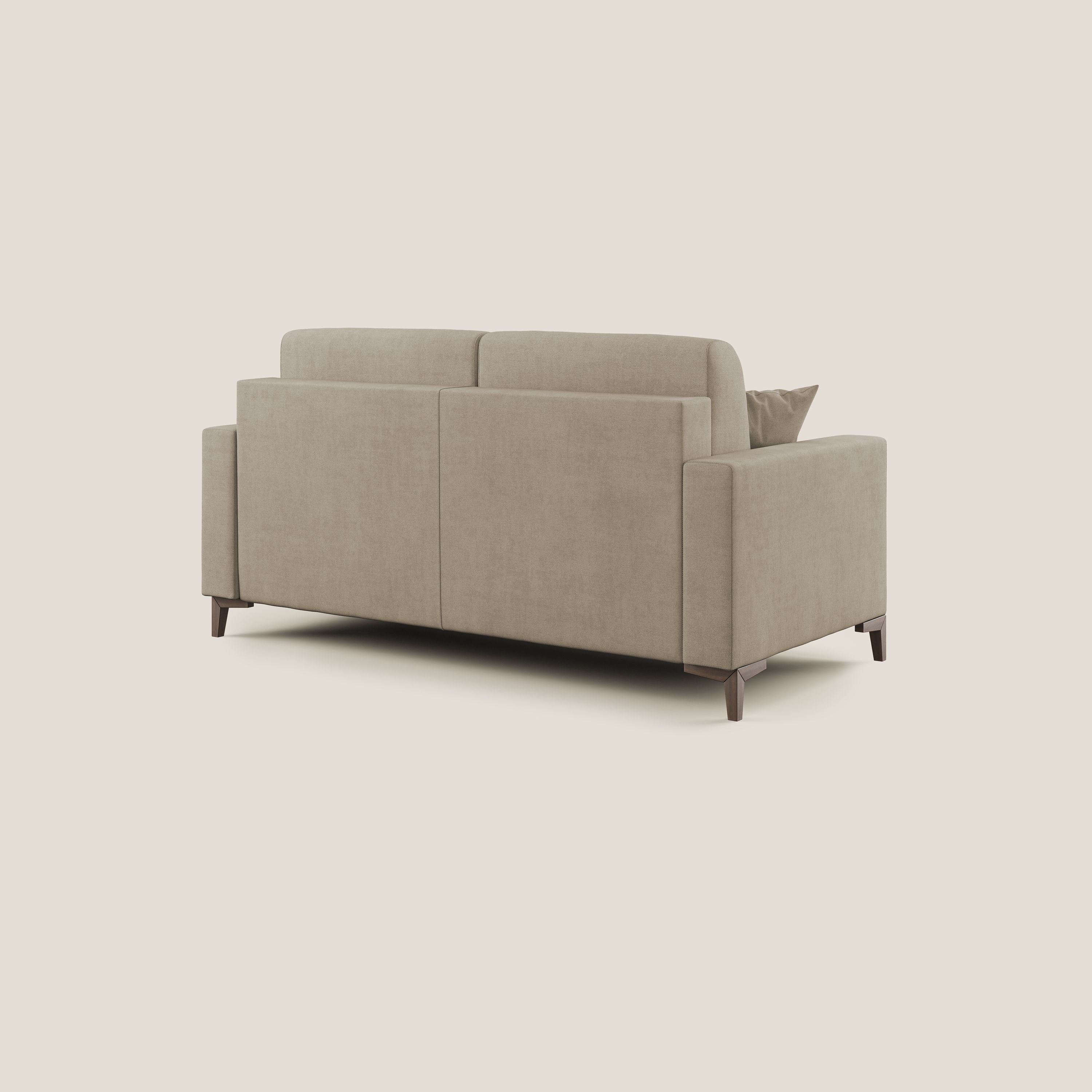 Kafka divano letto matrimoniale in morbido tessuto impermeabile T02 beige - divani.store