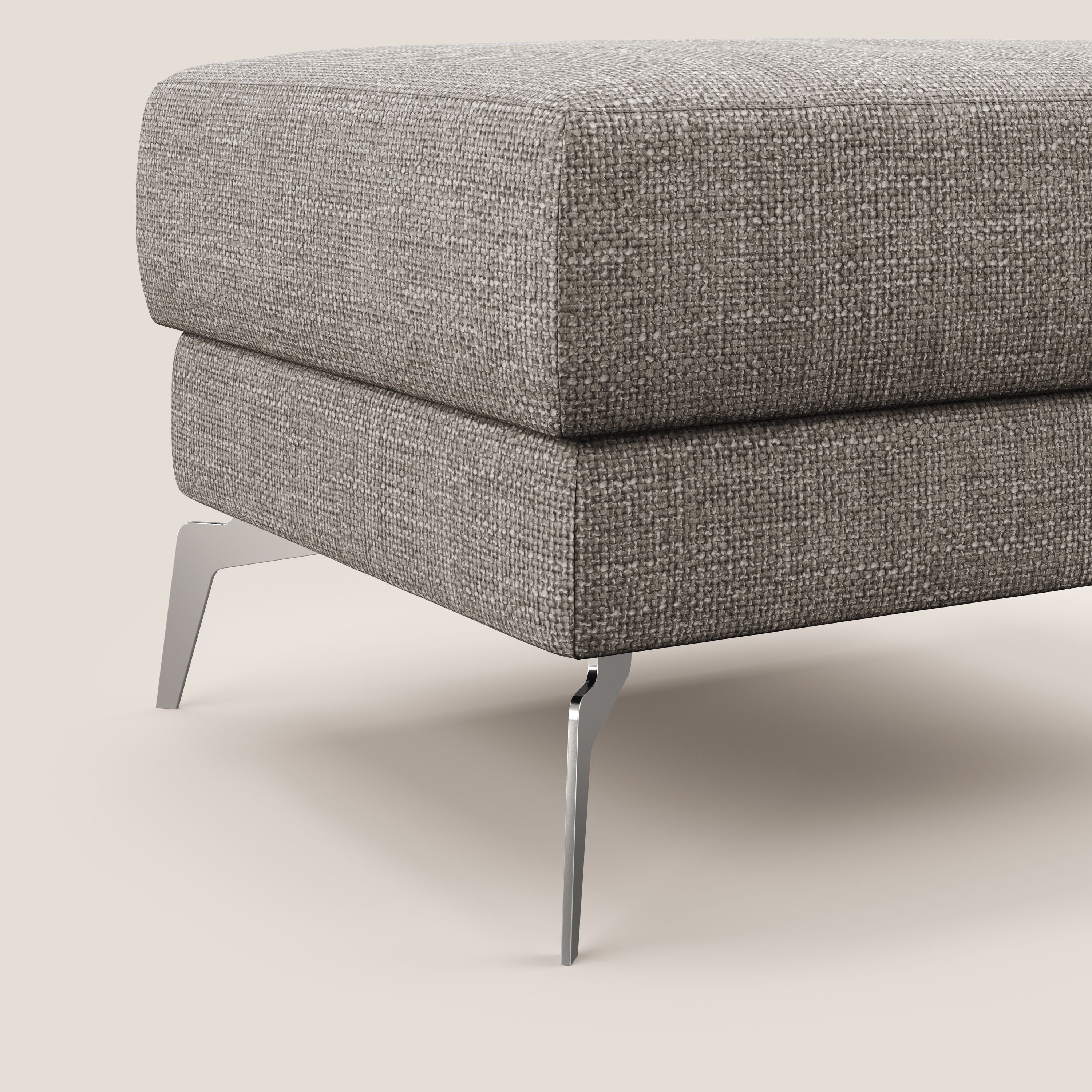 Star Pouf con piedini alti in tessuto impermeabile morbido intreccio T06 tortora - divani.store