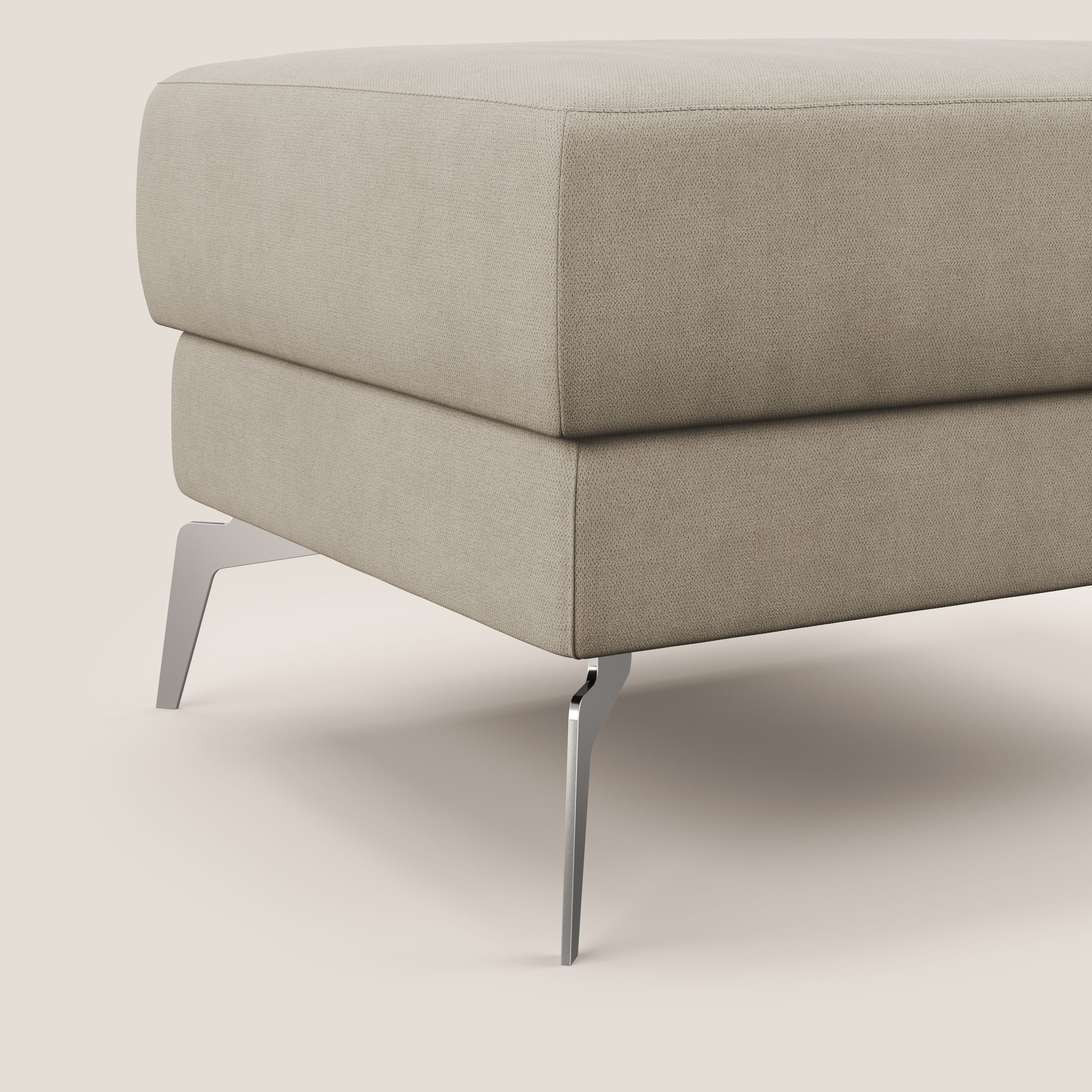 Star Pouf con piedini alti in tessuto impermeabile T02 beige - divani.store