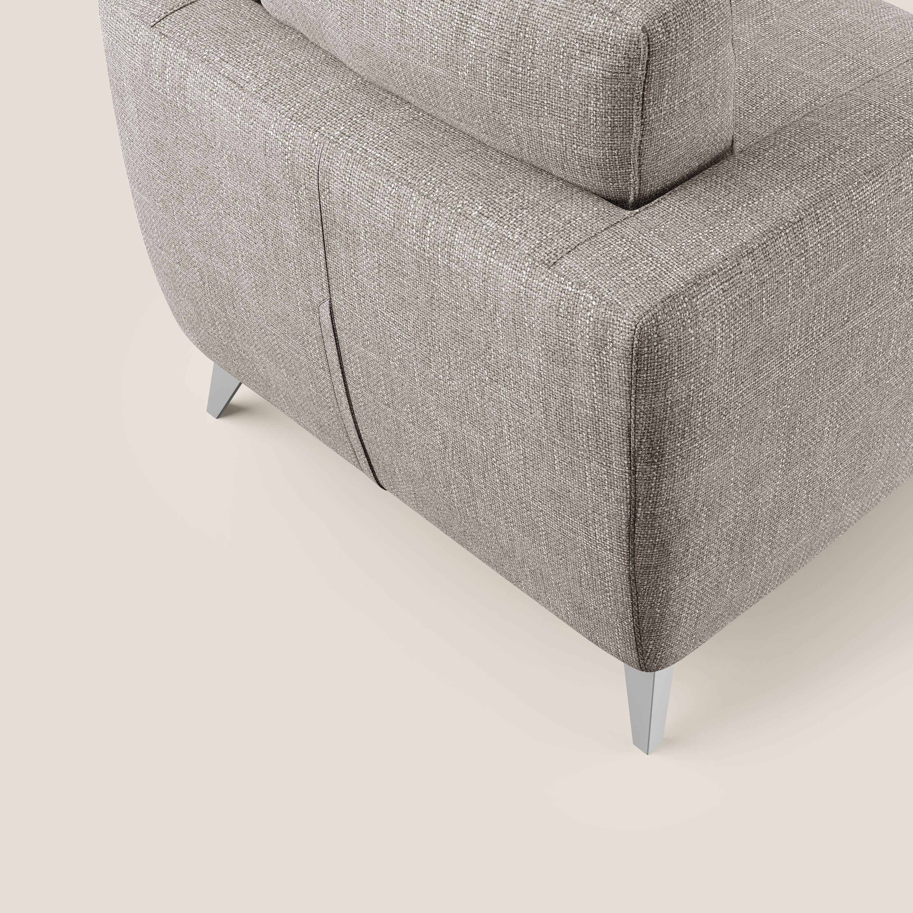 Orione Poltroncina in morbido tessuto impermeabile ad intreccio T06 tortora - divani.store