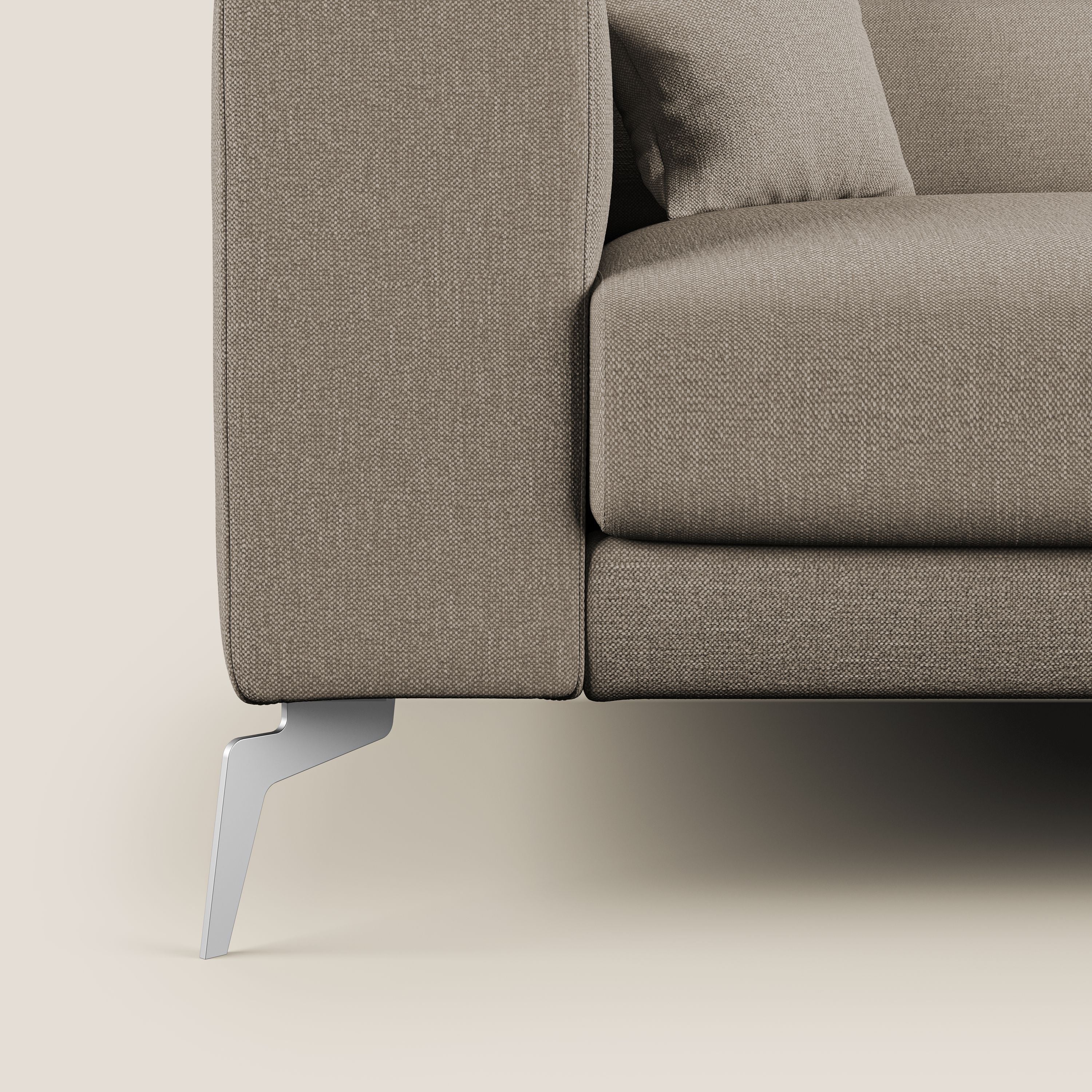 Blade Divano con poggiatesta reclinabili in tessuto impermeabile misto cotone T13 beige - divani.store