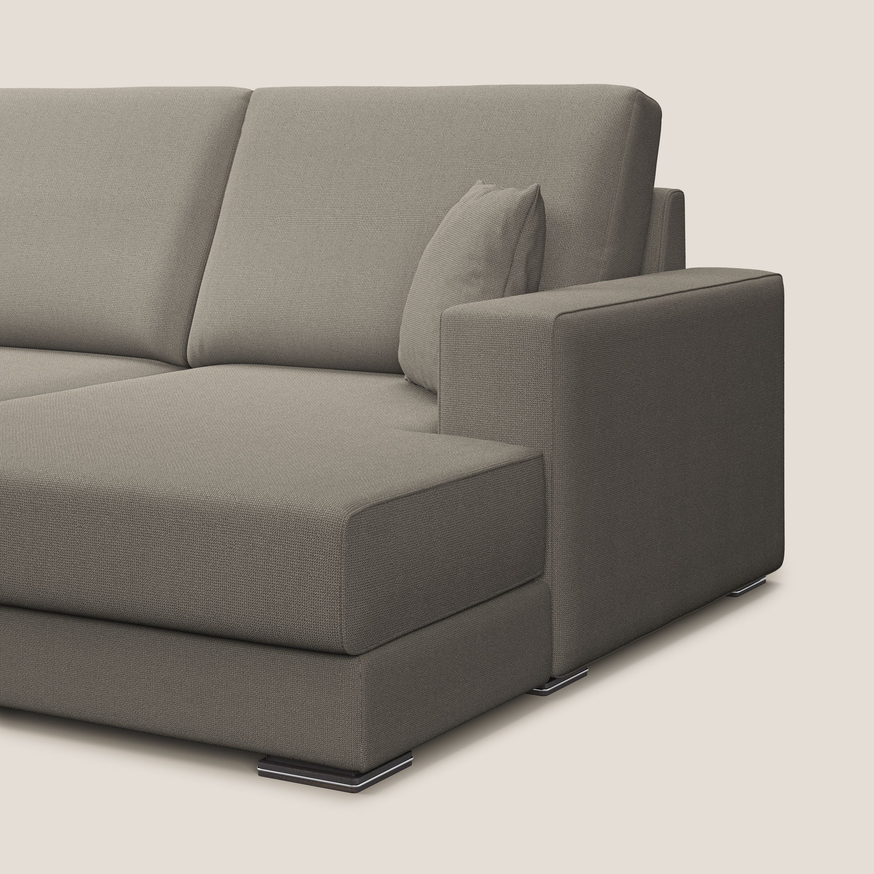 Marte divano angolare in tessuto smacchiabile impermeabile T08 tortora - divani.store