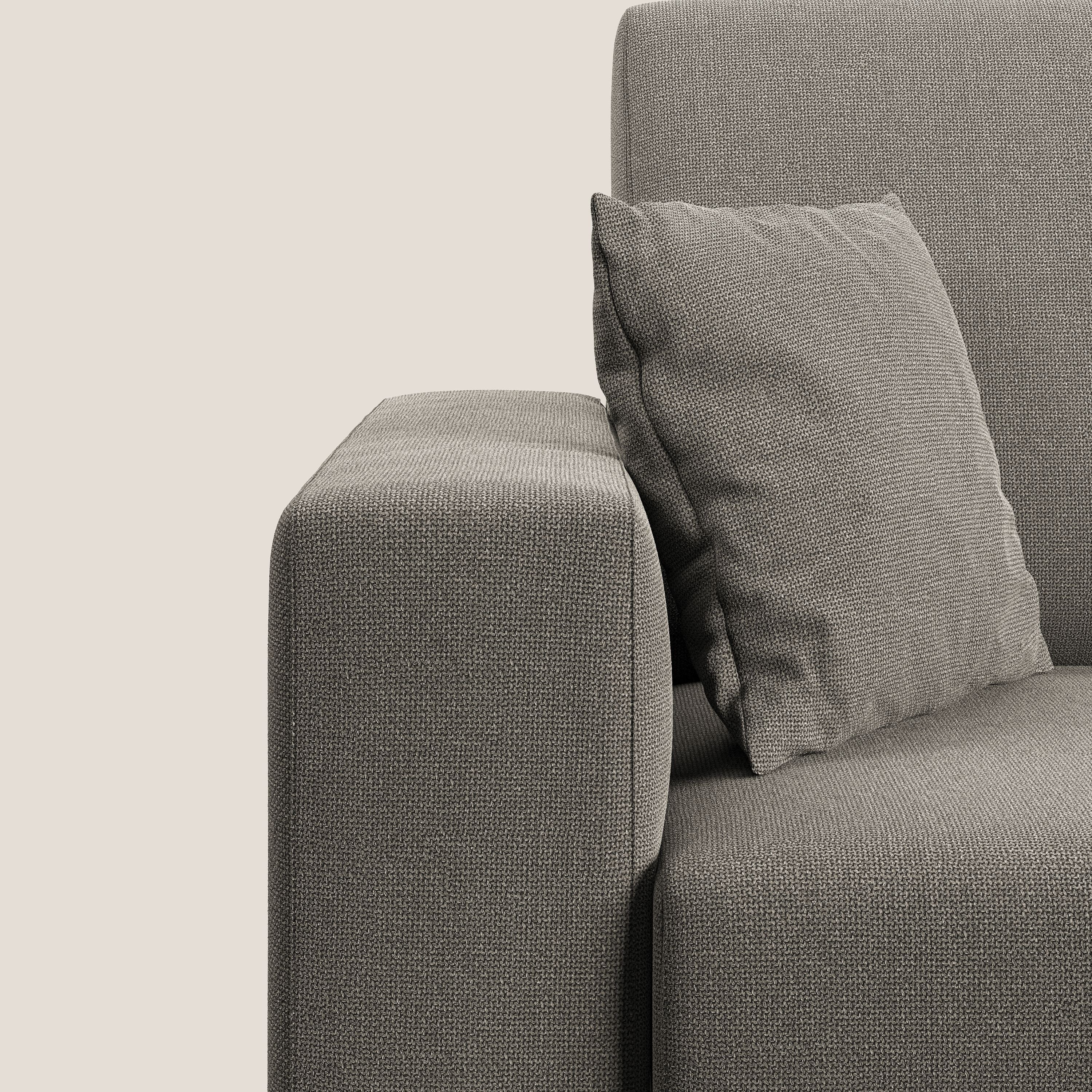 Marte divano angolare in tessuto smacchiabile impermeabile T08 tortora - divani.store