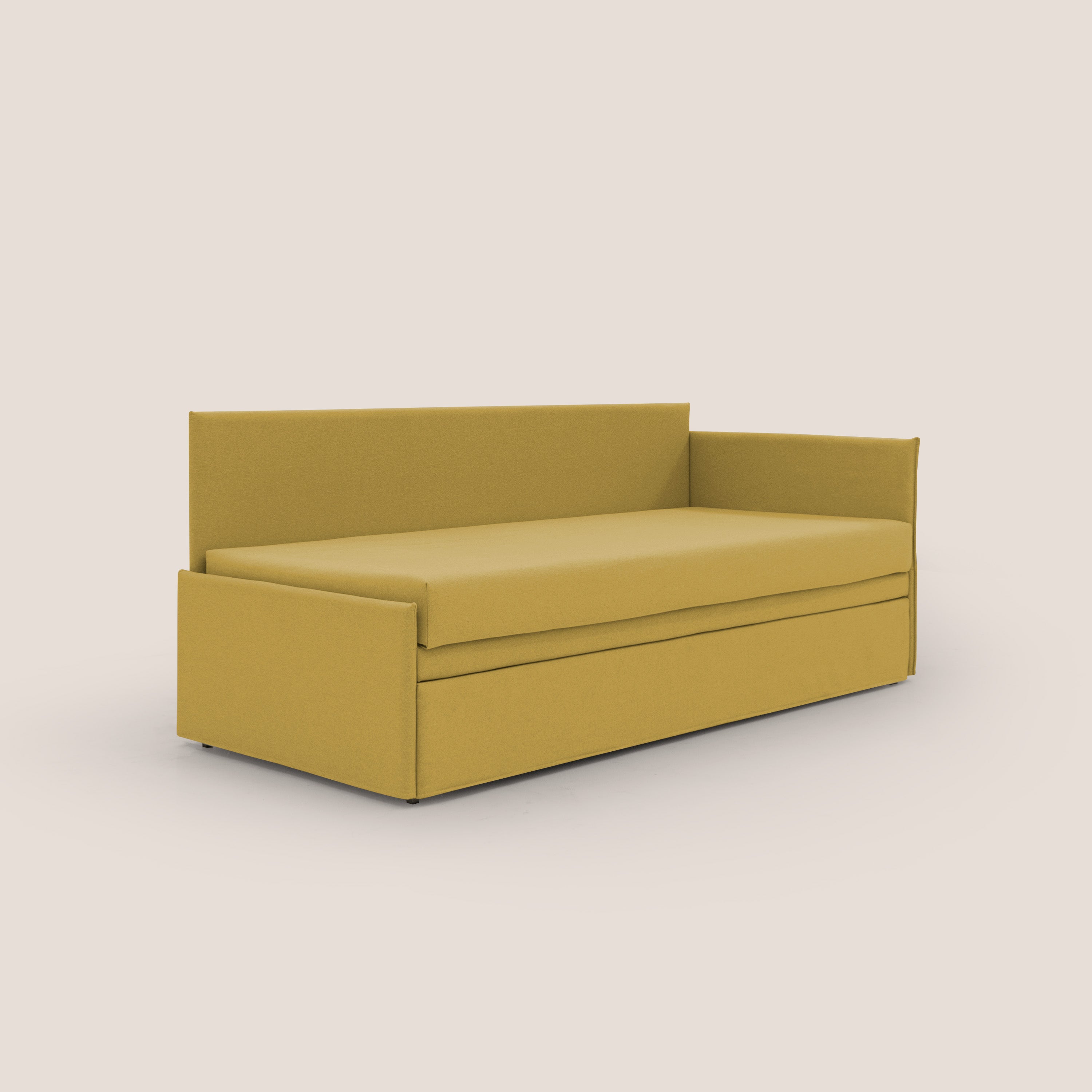 Durini Divano duplex con doppio letto in tessuto simil cotone impermeabile T13 giallo - divani.store