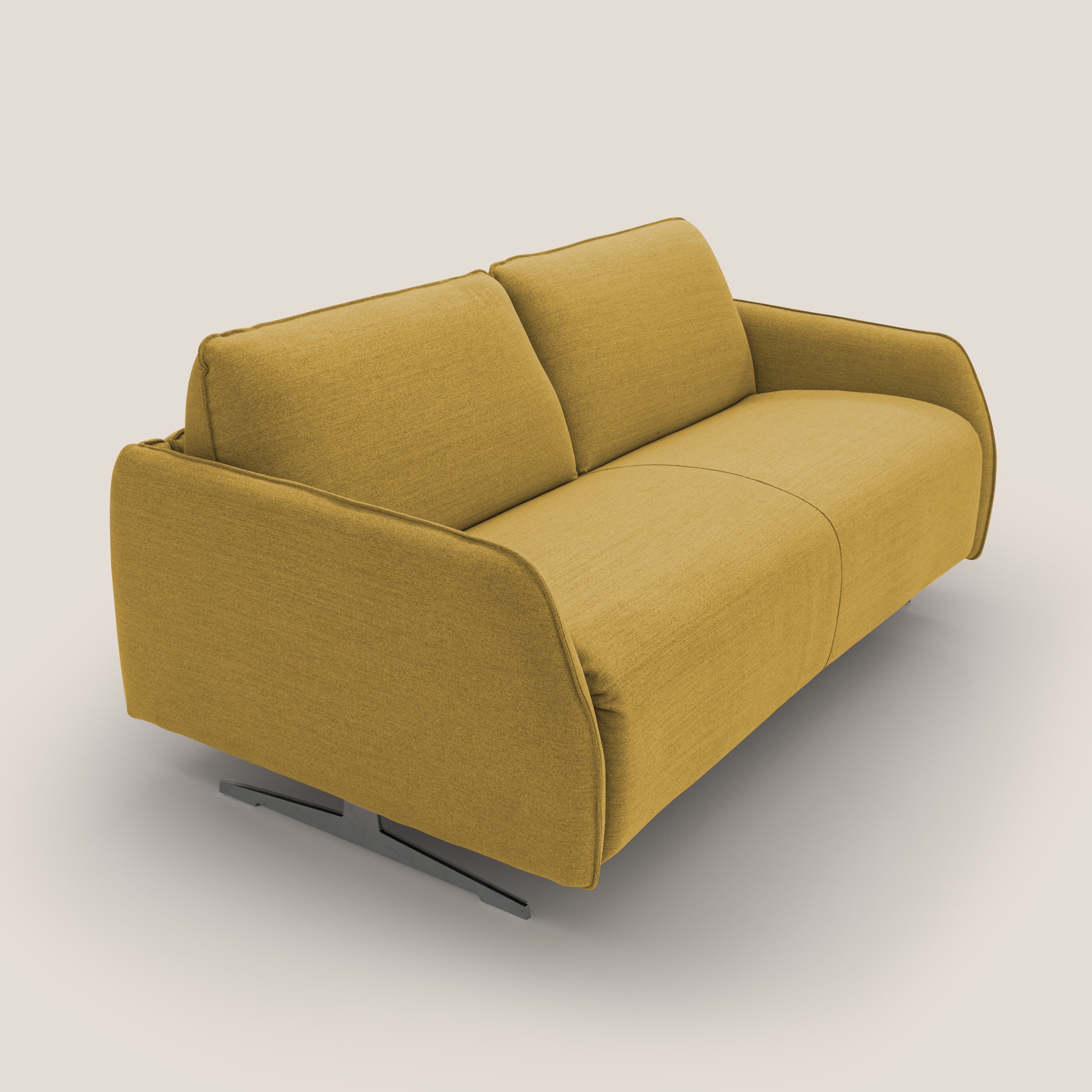 Texas Divano letto matrimoniale moderno in tessuto impermeabile T19 giallo - divani.store