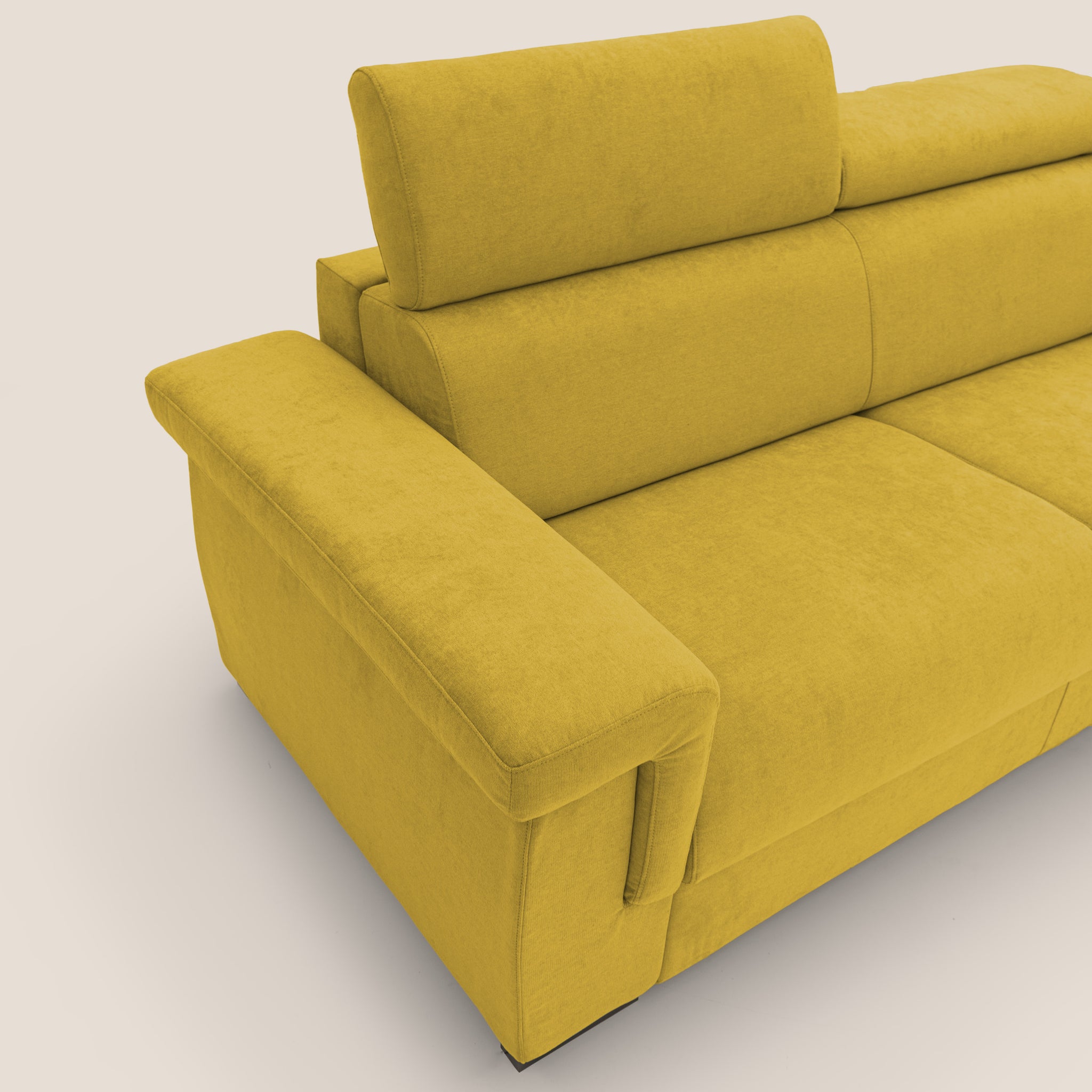 Bjorn Schlafsofa 240 cm (mat. 160x197 cm) mit H18 cm Matratze aus wasserfestem Stoff T02 GELB