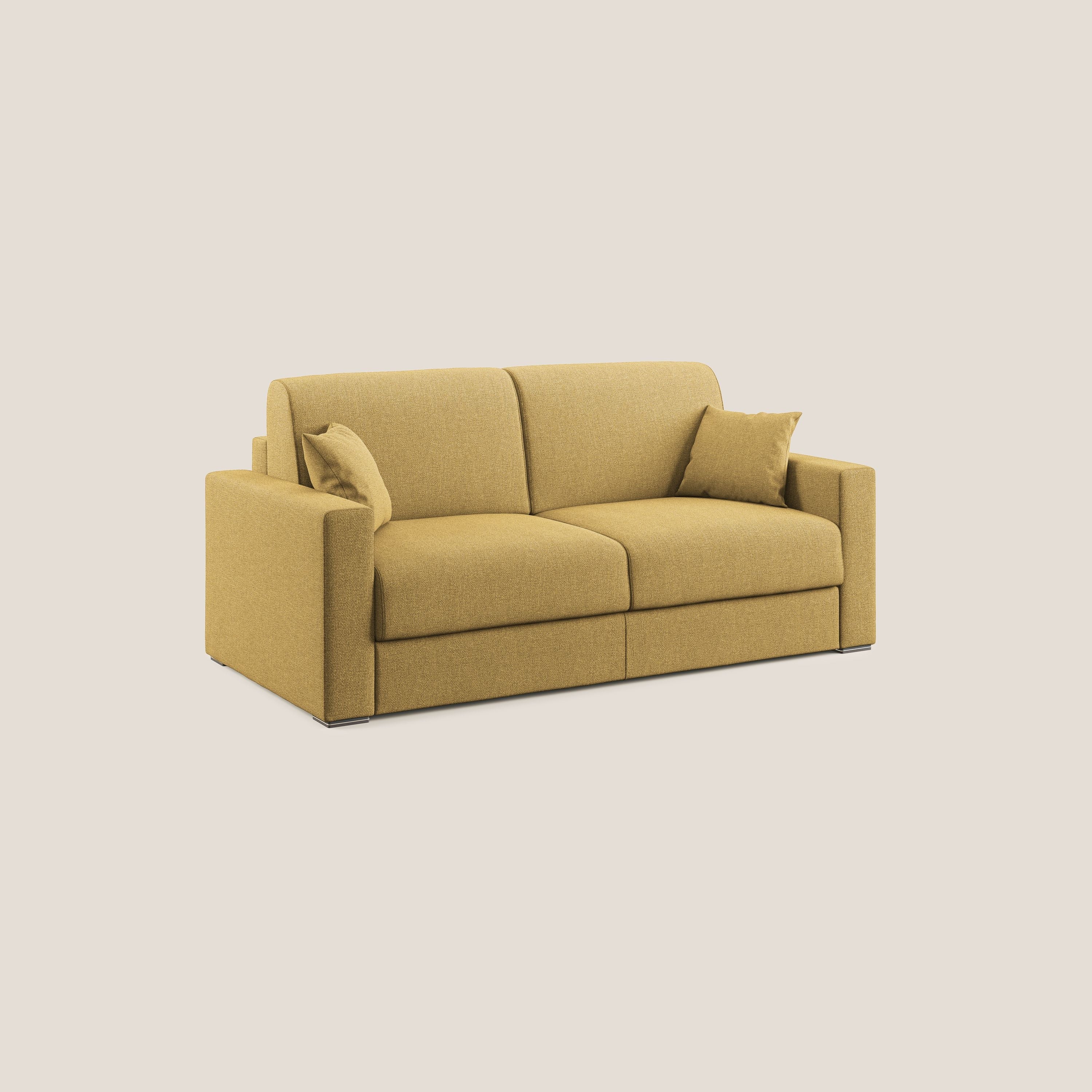 Best Divano letto matrimoniale in tessuto smacchiabile QuickClean T08 giallo - divani.store