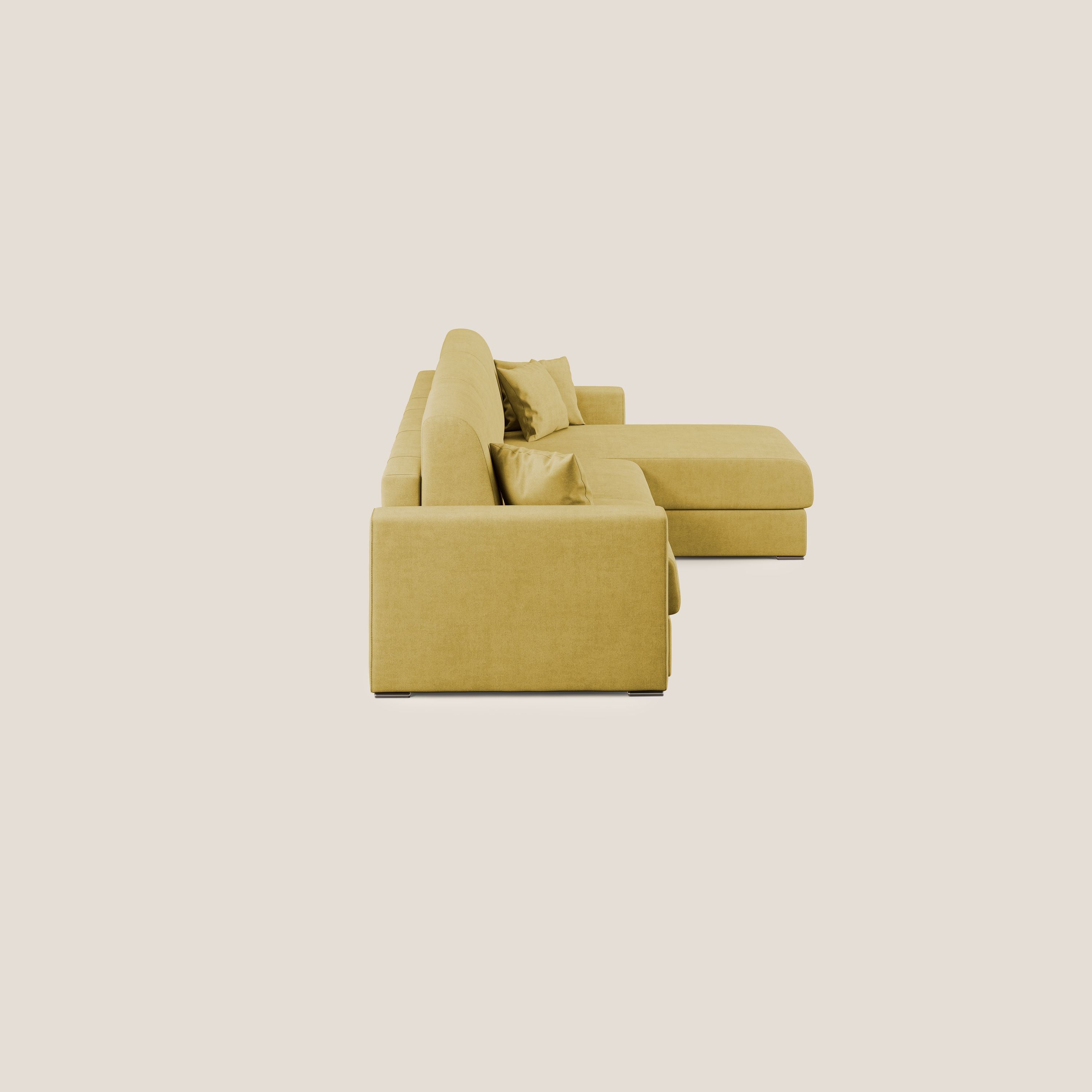 Best Divano letto angolare in tessuto impermeabile T02 giallo - divani.store