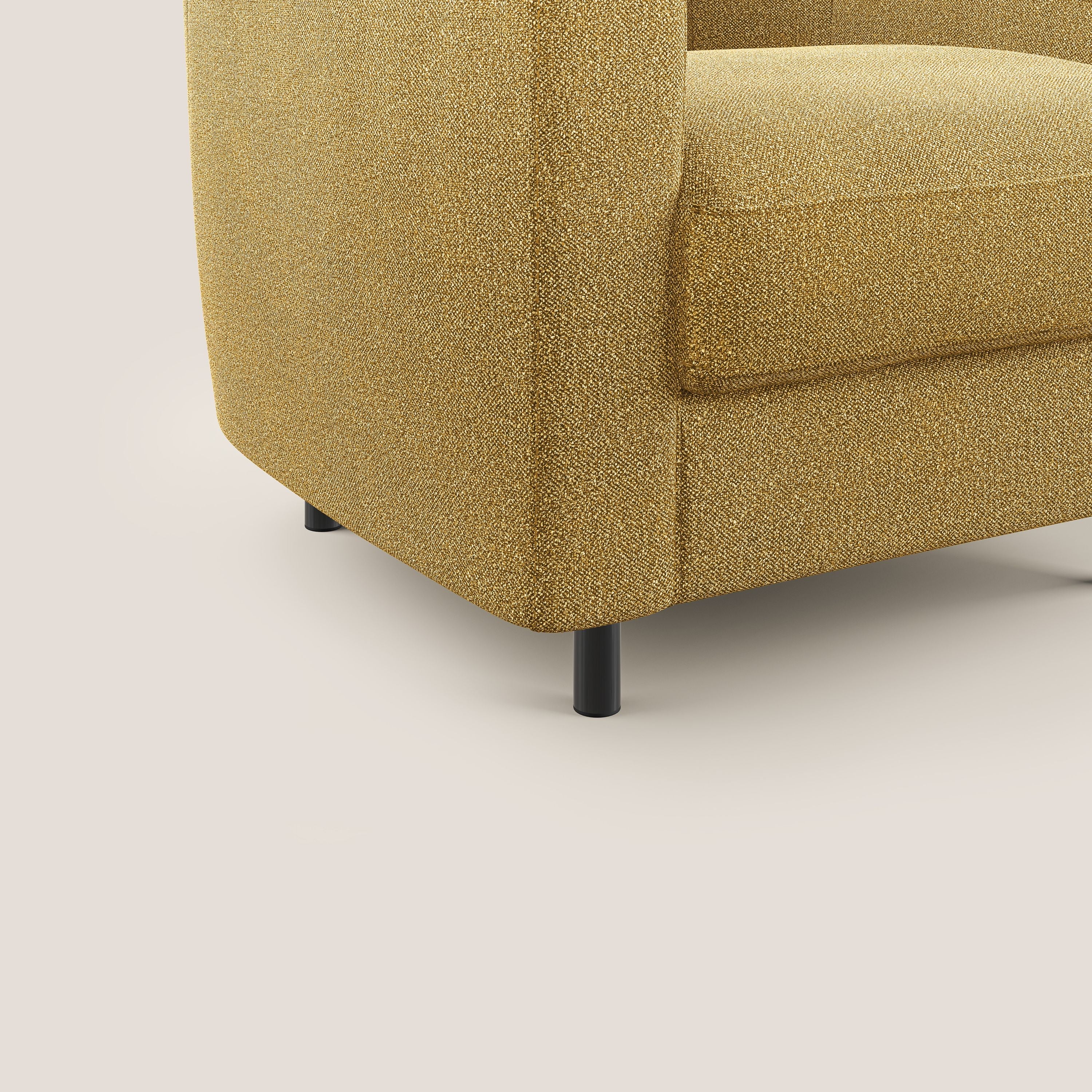 Pandora Poltroncina in morbido tessuto bouclé impermeabile T07 giallo - divani.store