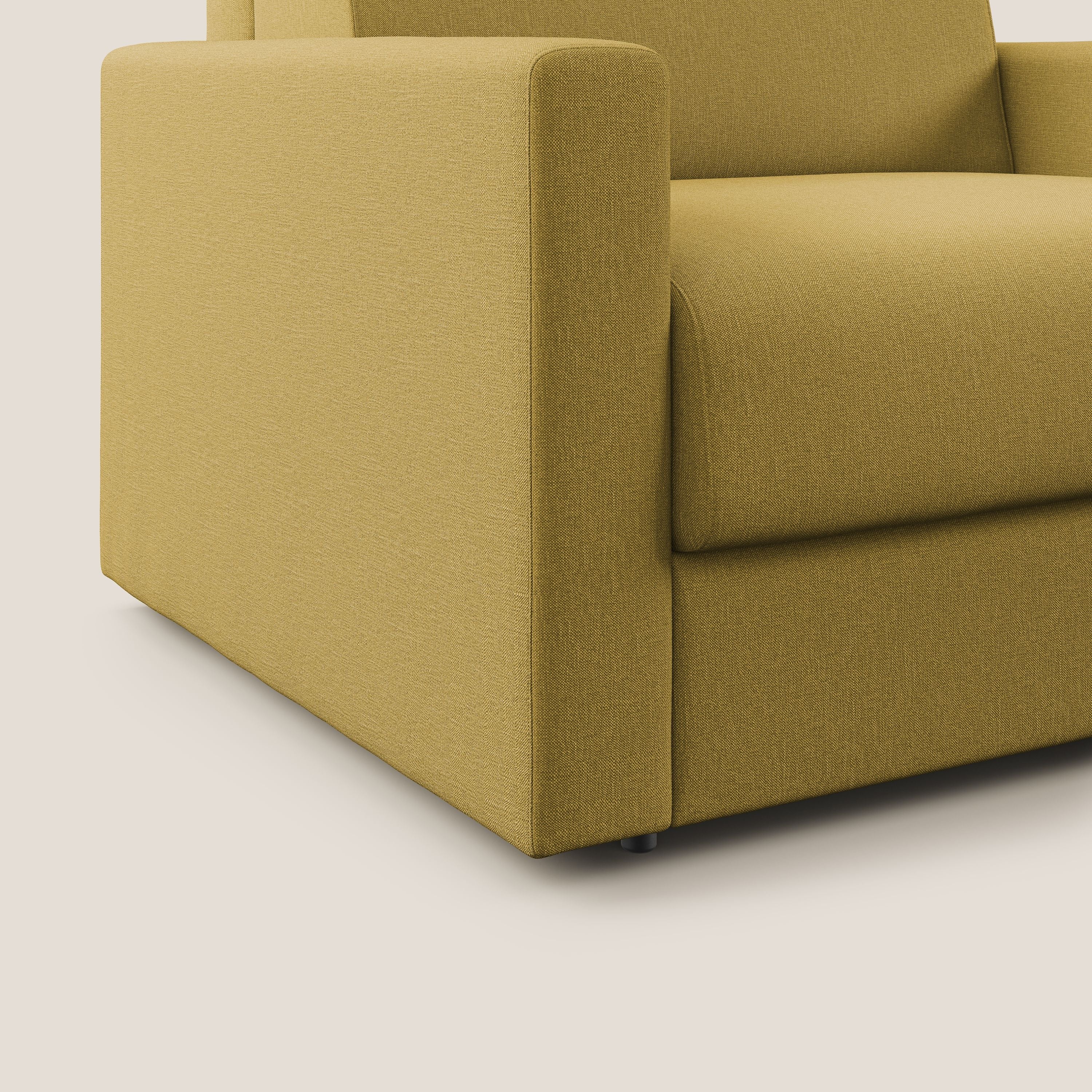 Chris poltrona letto in tessuto impermeabile T13 giallo - divani.store