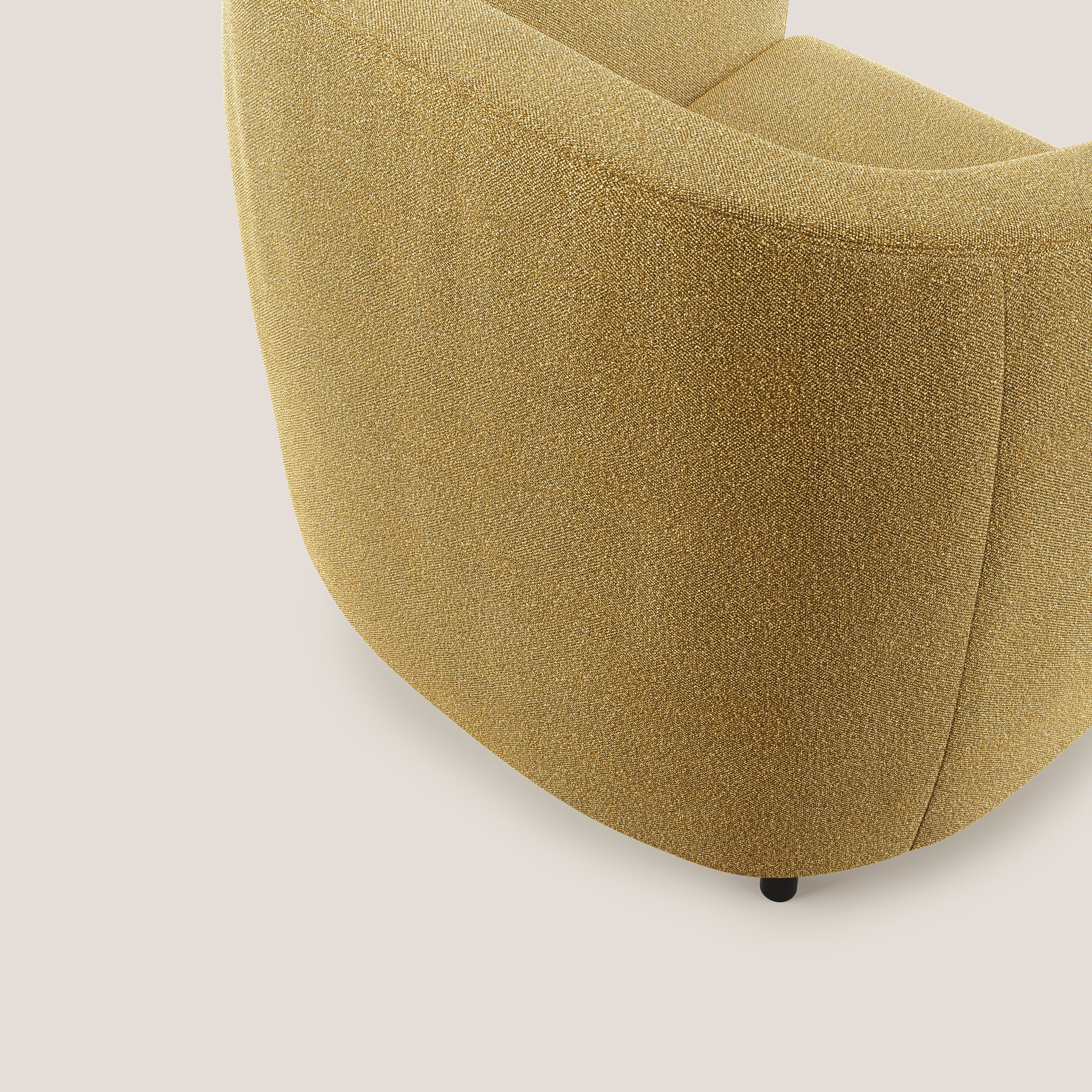 Pandora Poltroncina in morbido tessuto bouclé impermeabile T07 giallo - divani.store