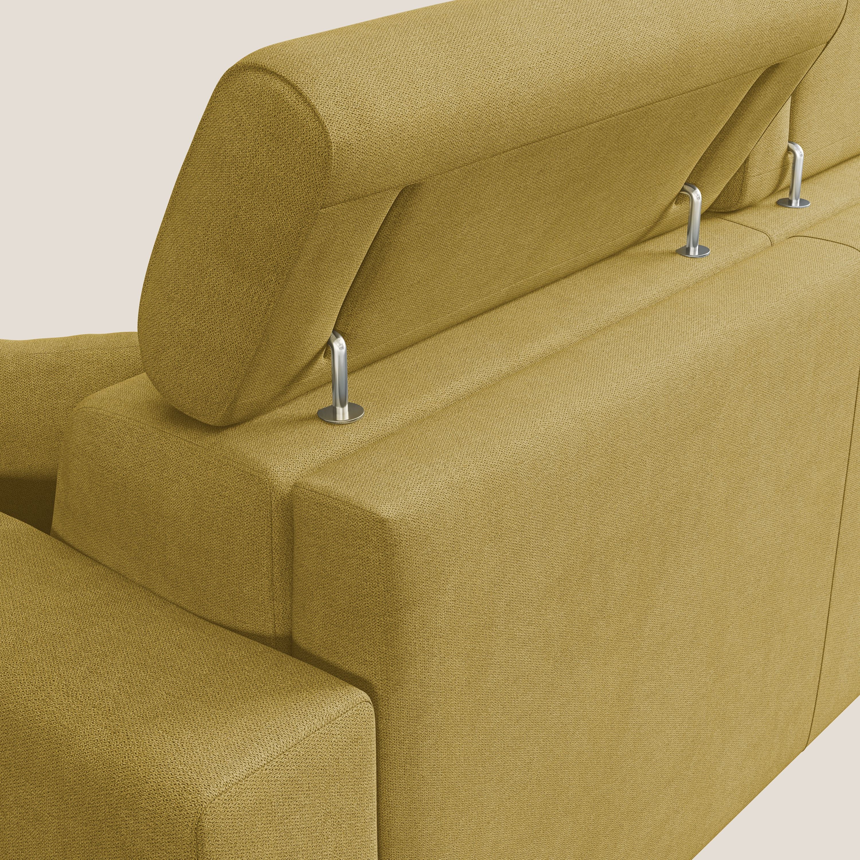 Pegaso divano letto con poggiatesta reclinabili e rivestimento T02 giallo - divani.store