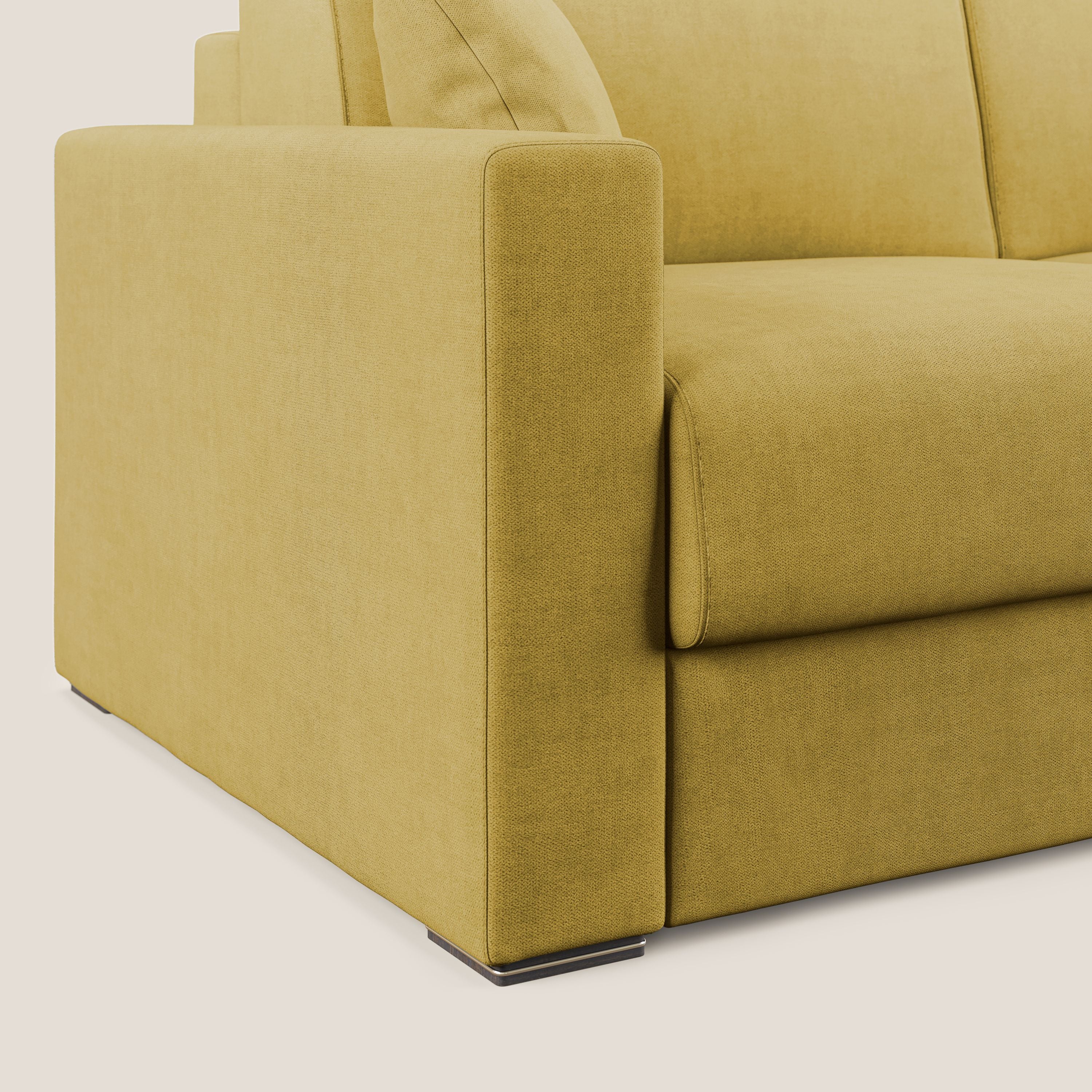 Best Divano letto matrimoniale in tessuto impermeabile T02 giallo - divani.store